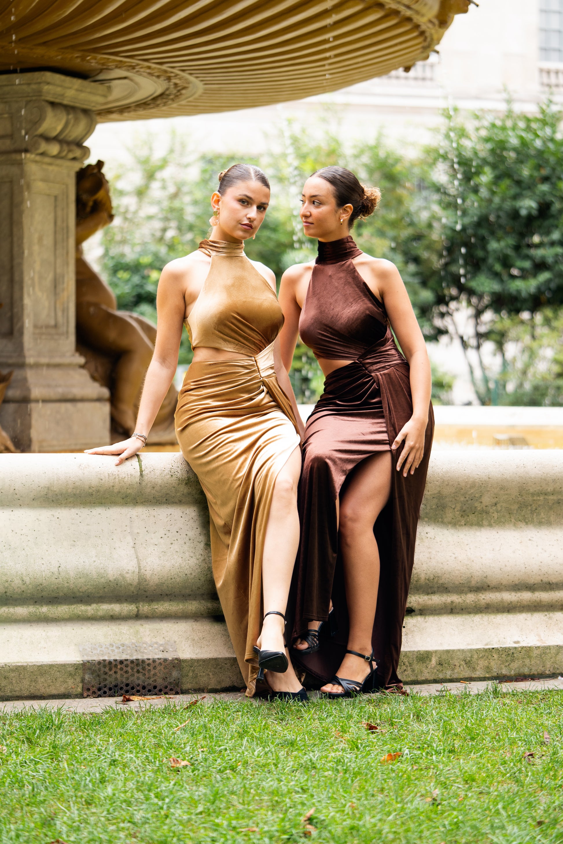 Robe de soirée/cocktail en velour glamour - CAMBERRA