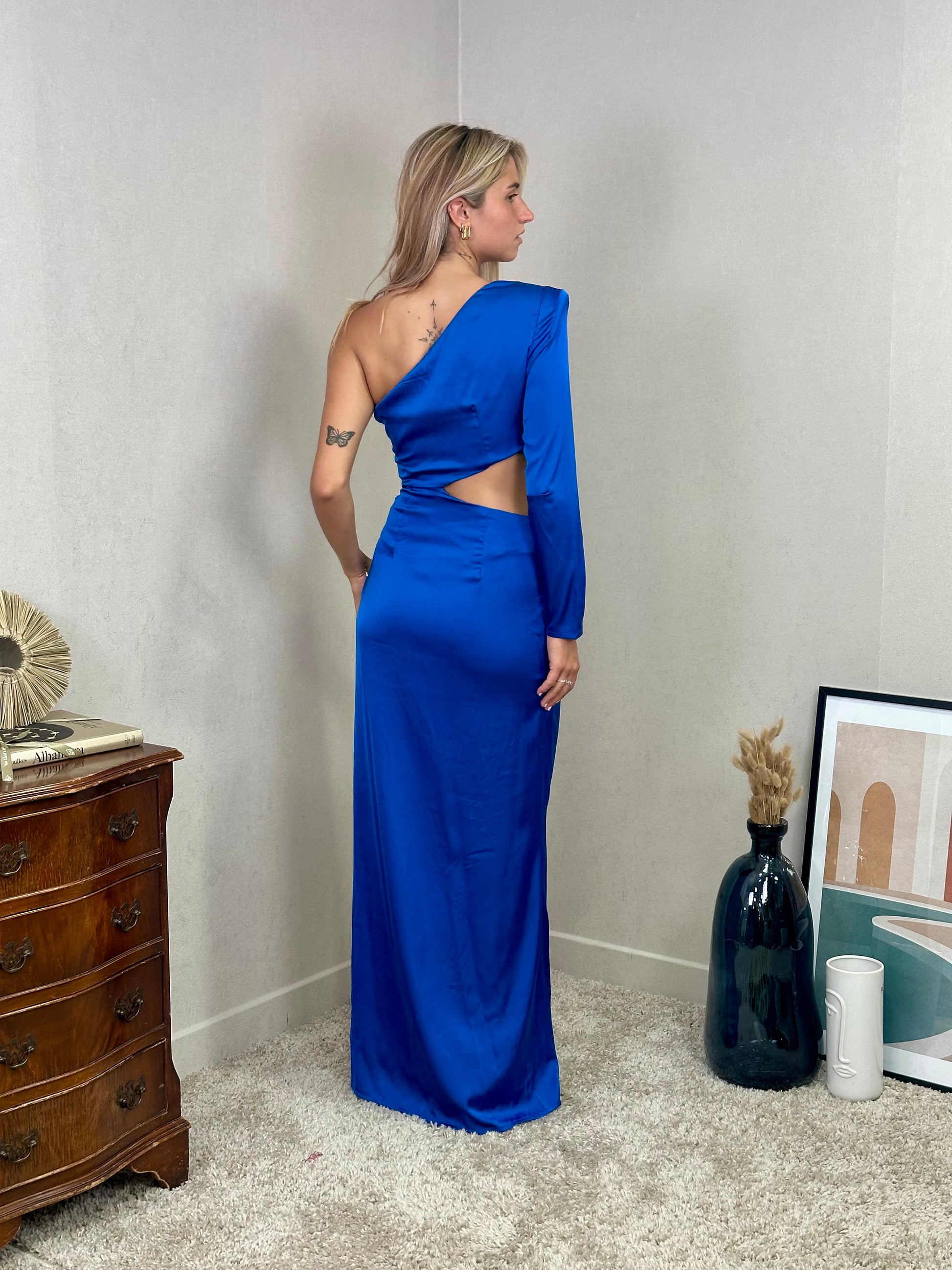 Robe asymétrique en satin Bangkok