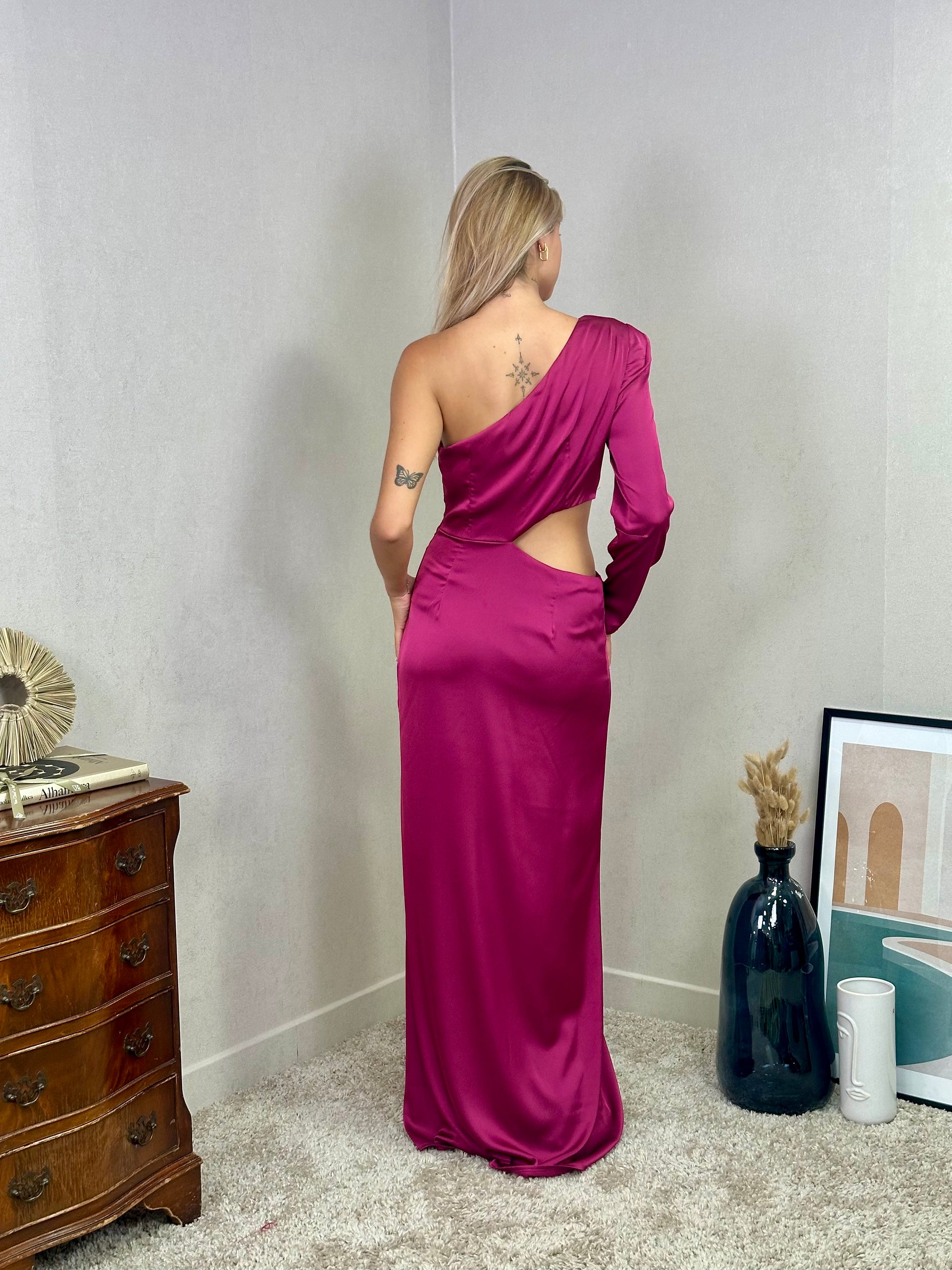 Robe asymétrique en satin Bangkok