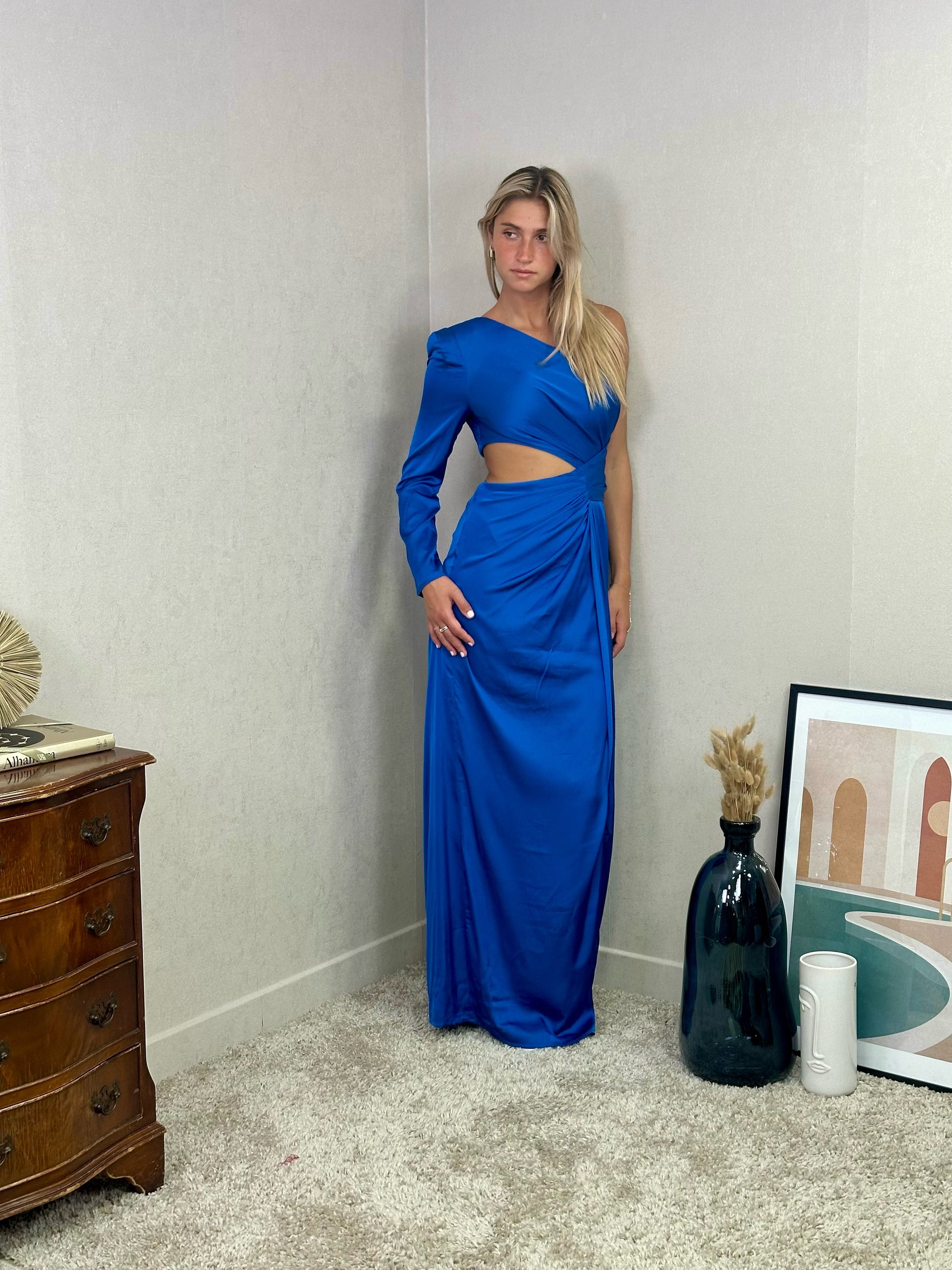 Robe asymétrique en satin Bangkok