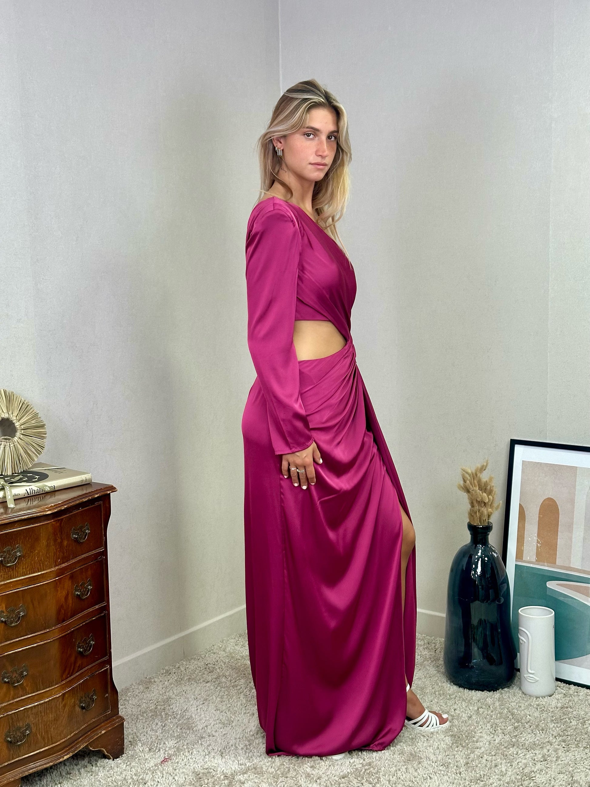 Robe asymétrique en satin Bangkok