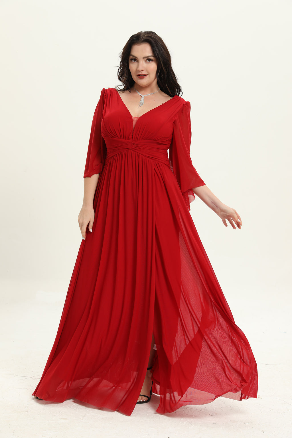 Robe longue grande taille drapée MEDAN
