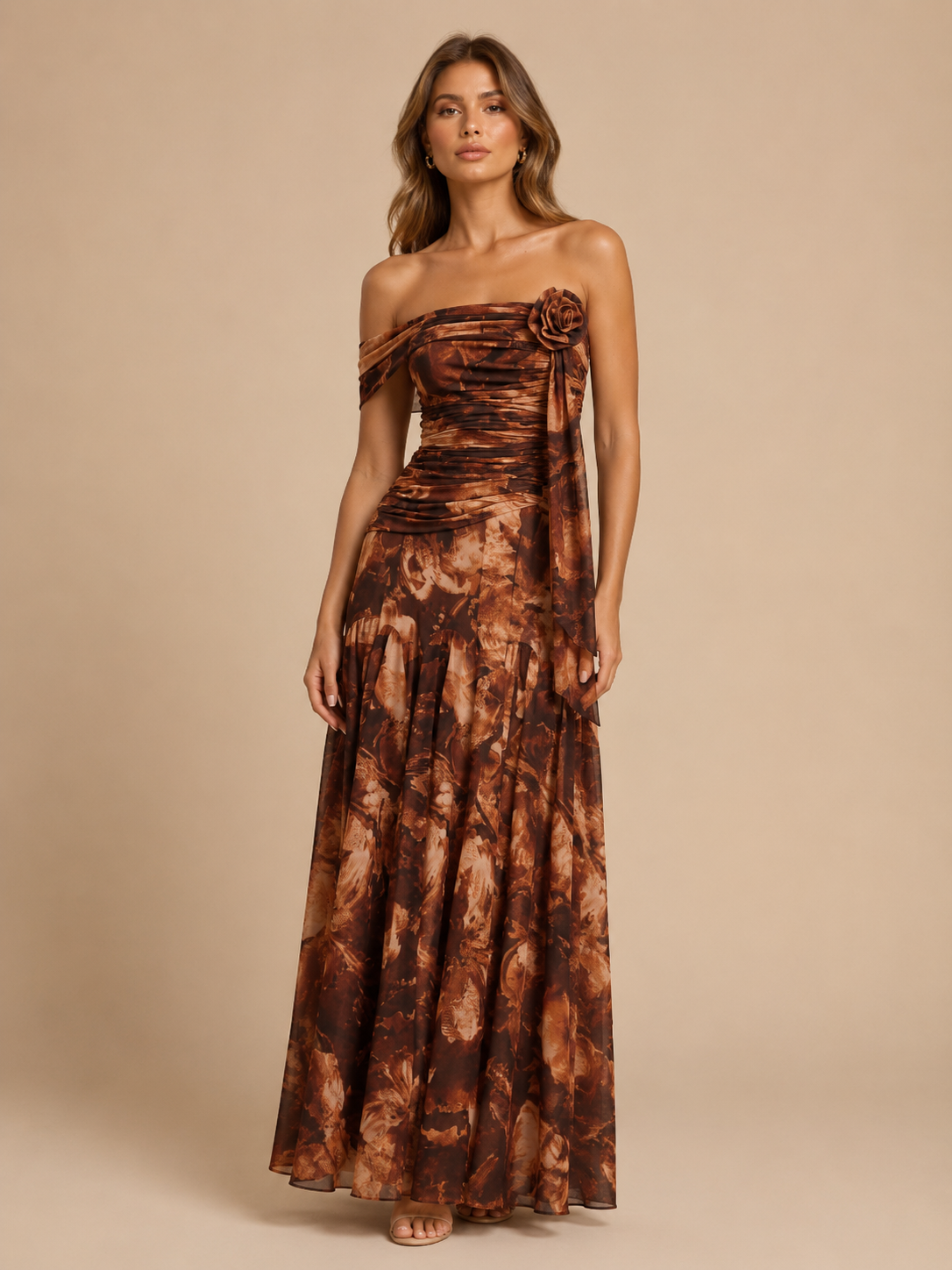 Robe longue imprimée à fleur - Shizuoka