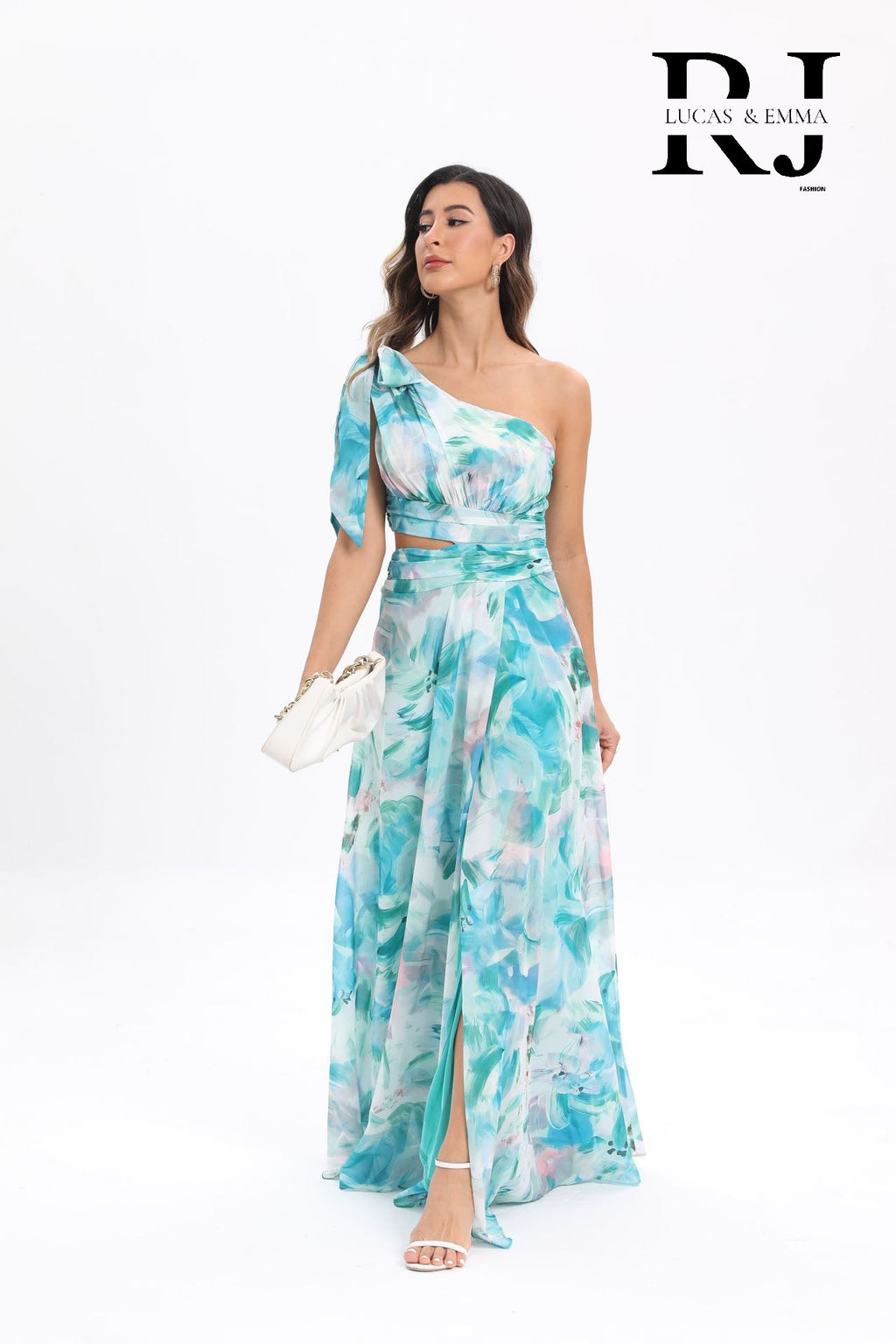 Robe fleurie et asymétrique Minorque