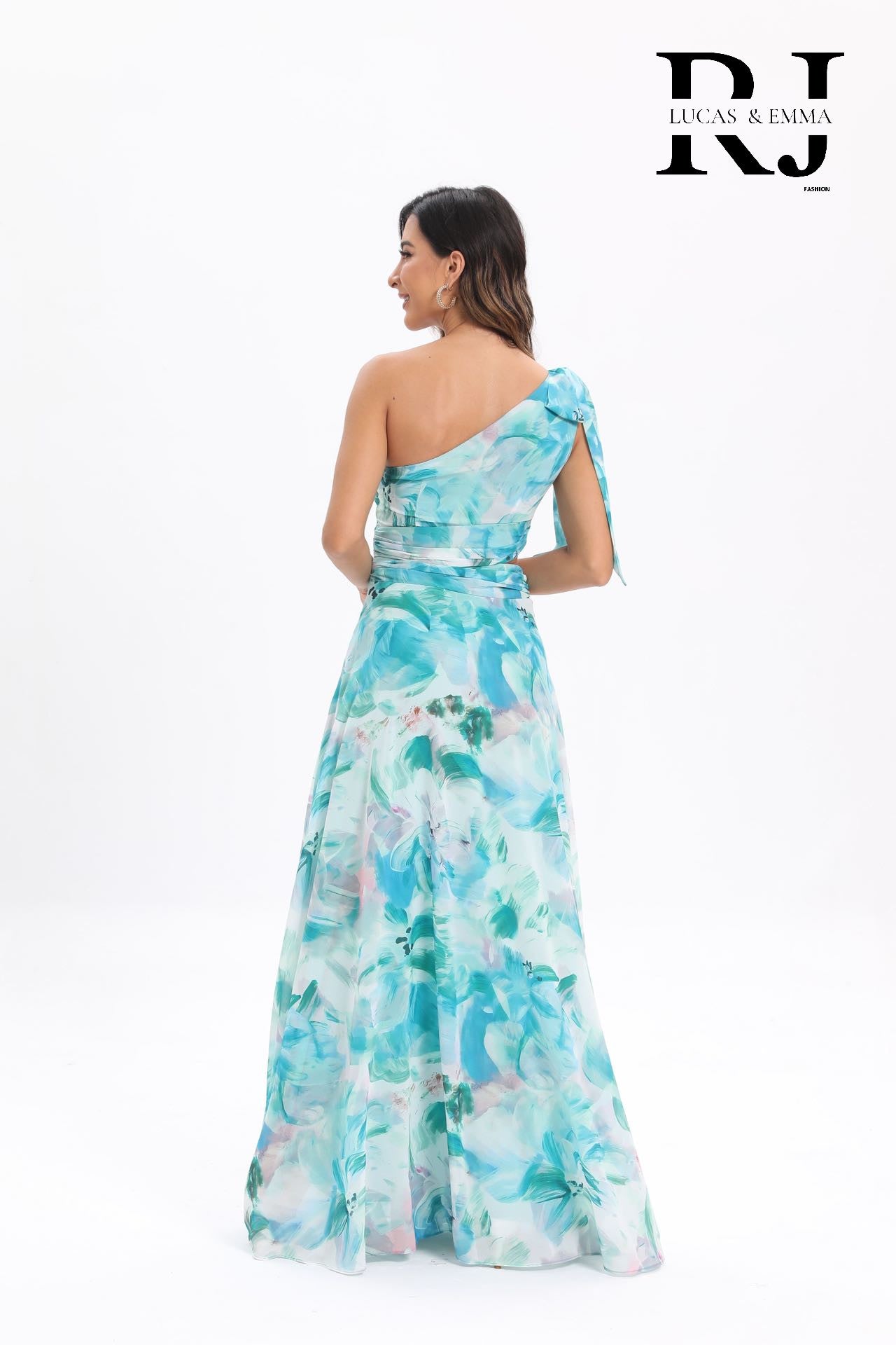 Robe fleurie et asymétrique Minorque