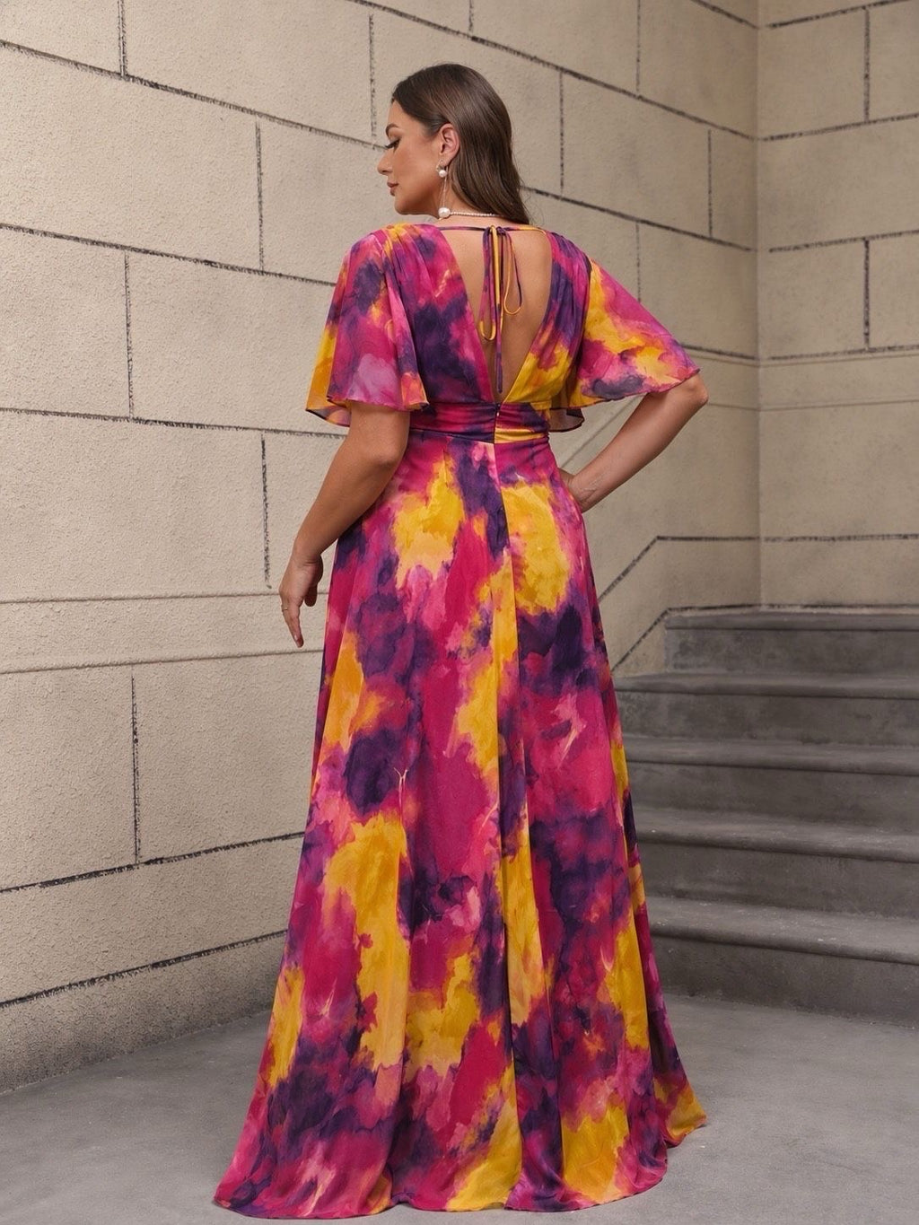 Robe longue imprimée grande taille ORADEO V2