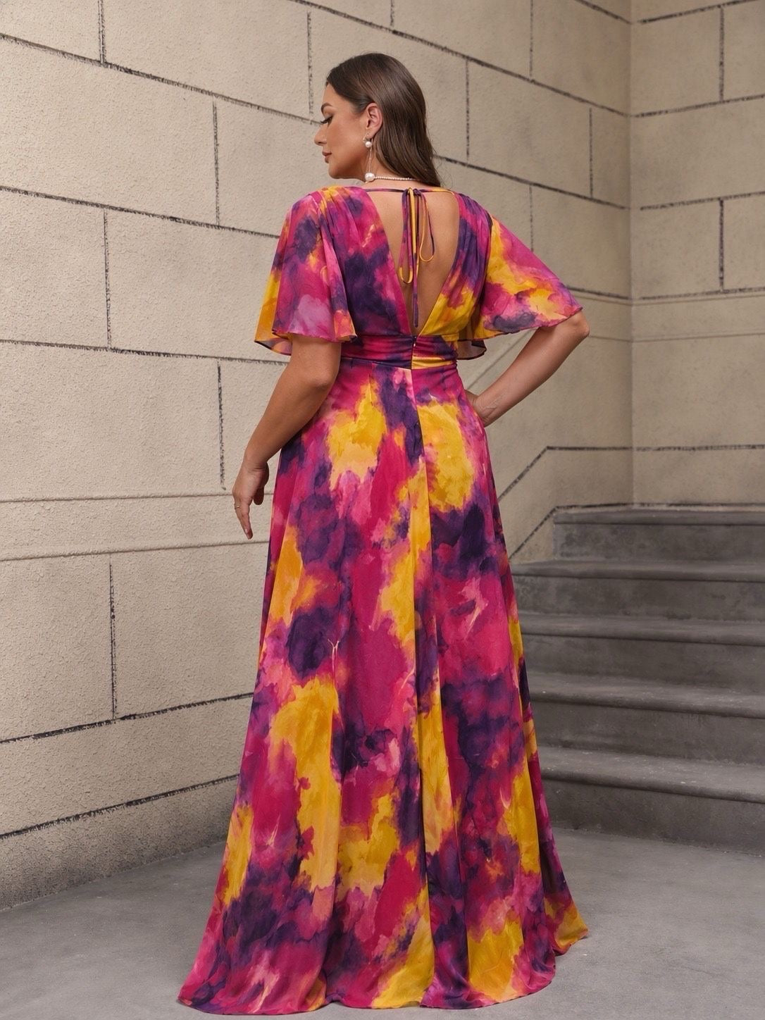 Robe longue imprimée grande taille ORADEO V2