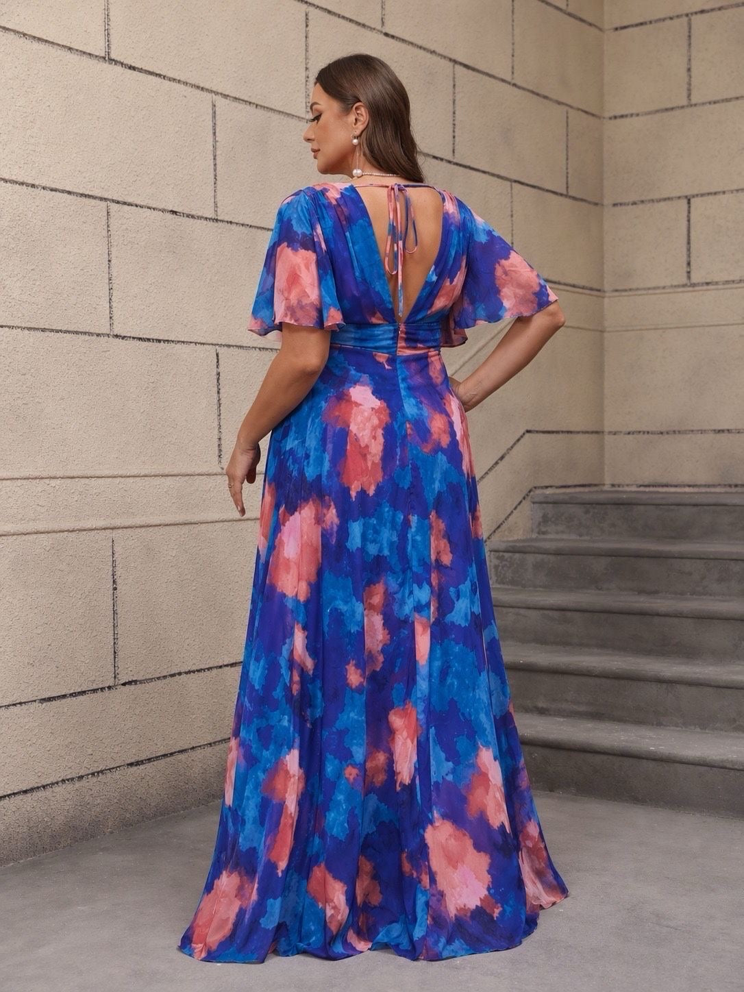 Robe longue imprimée grande taille ORADEO V2