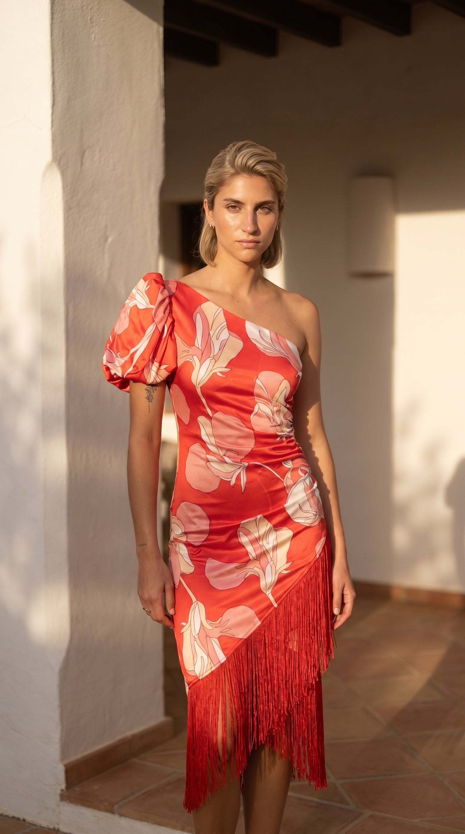 Robe courte à franges Monopolis