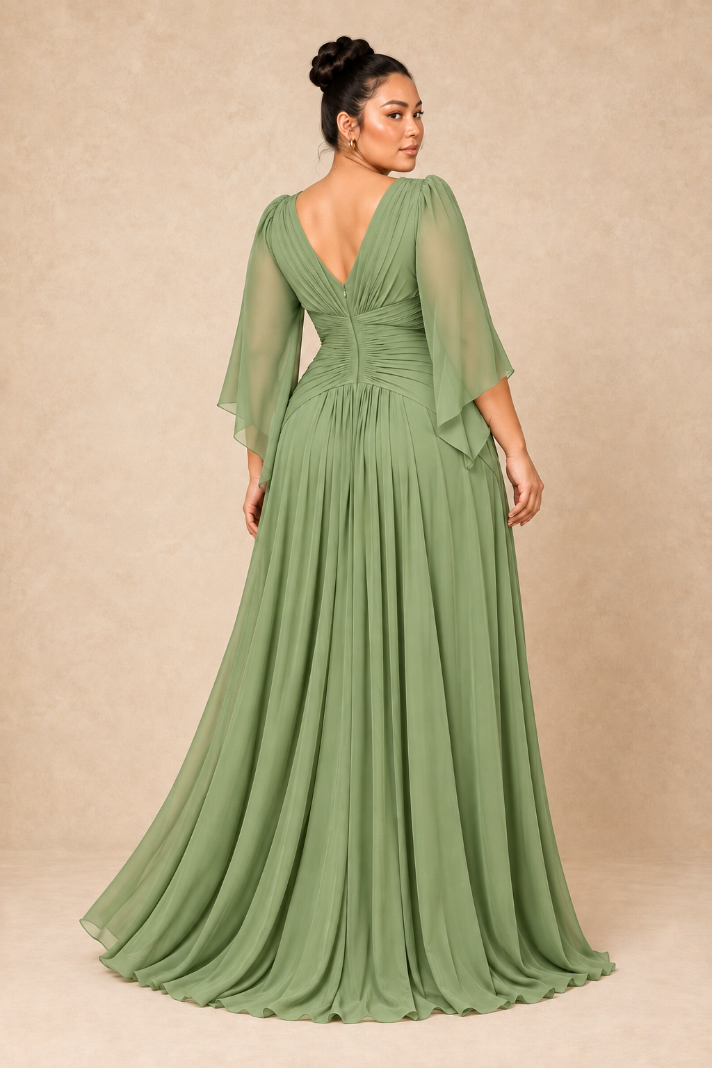 Robe de cérémonie longue grande taille en voile - Medan