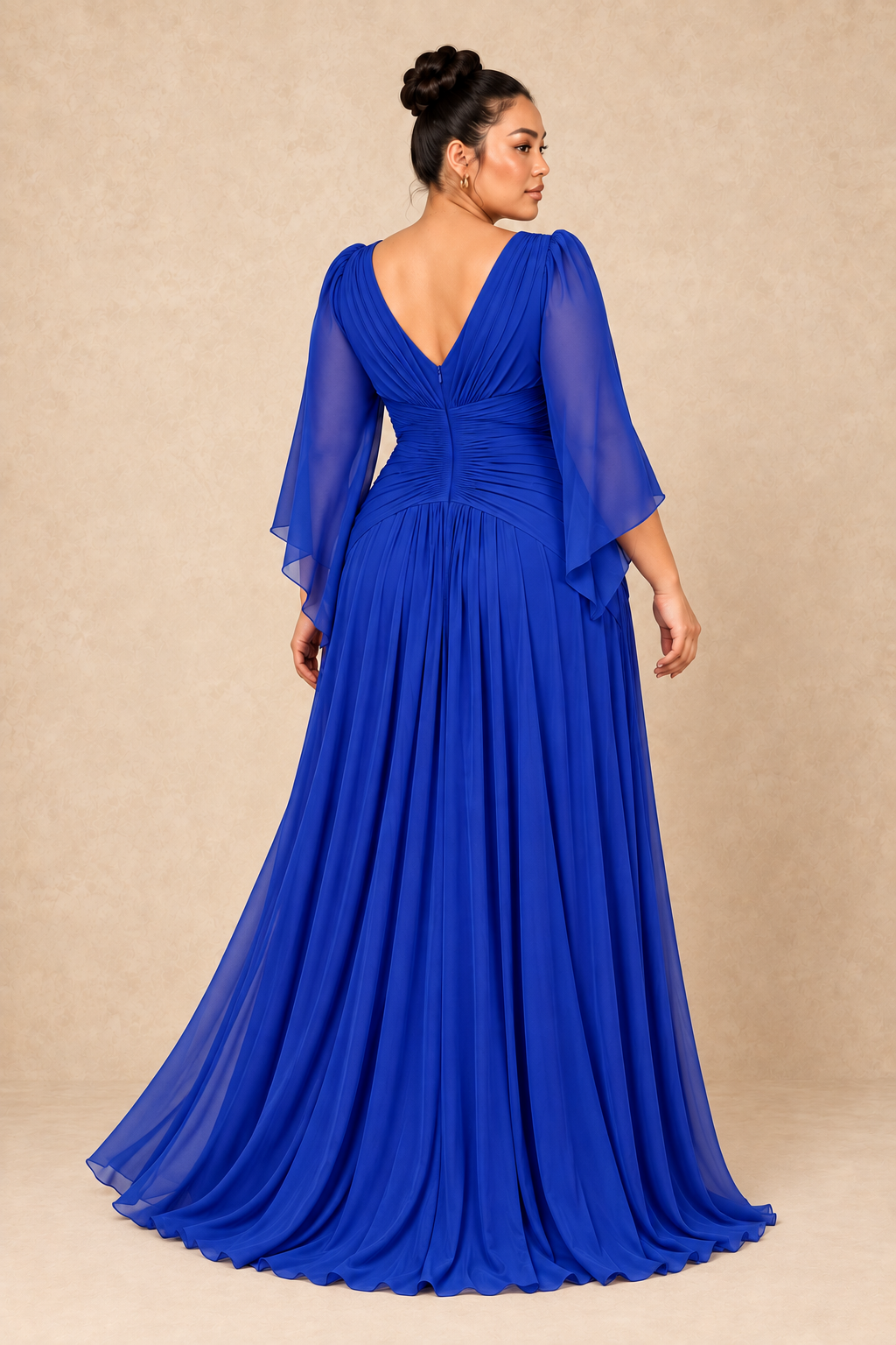 Robe de cérémonie longue grande taille en voile - Medan