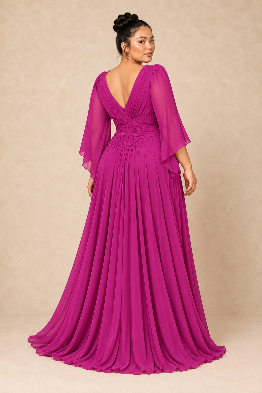 Robe de cérémonie longue grande taille en voile - Medan