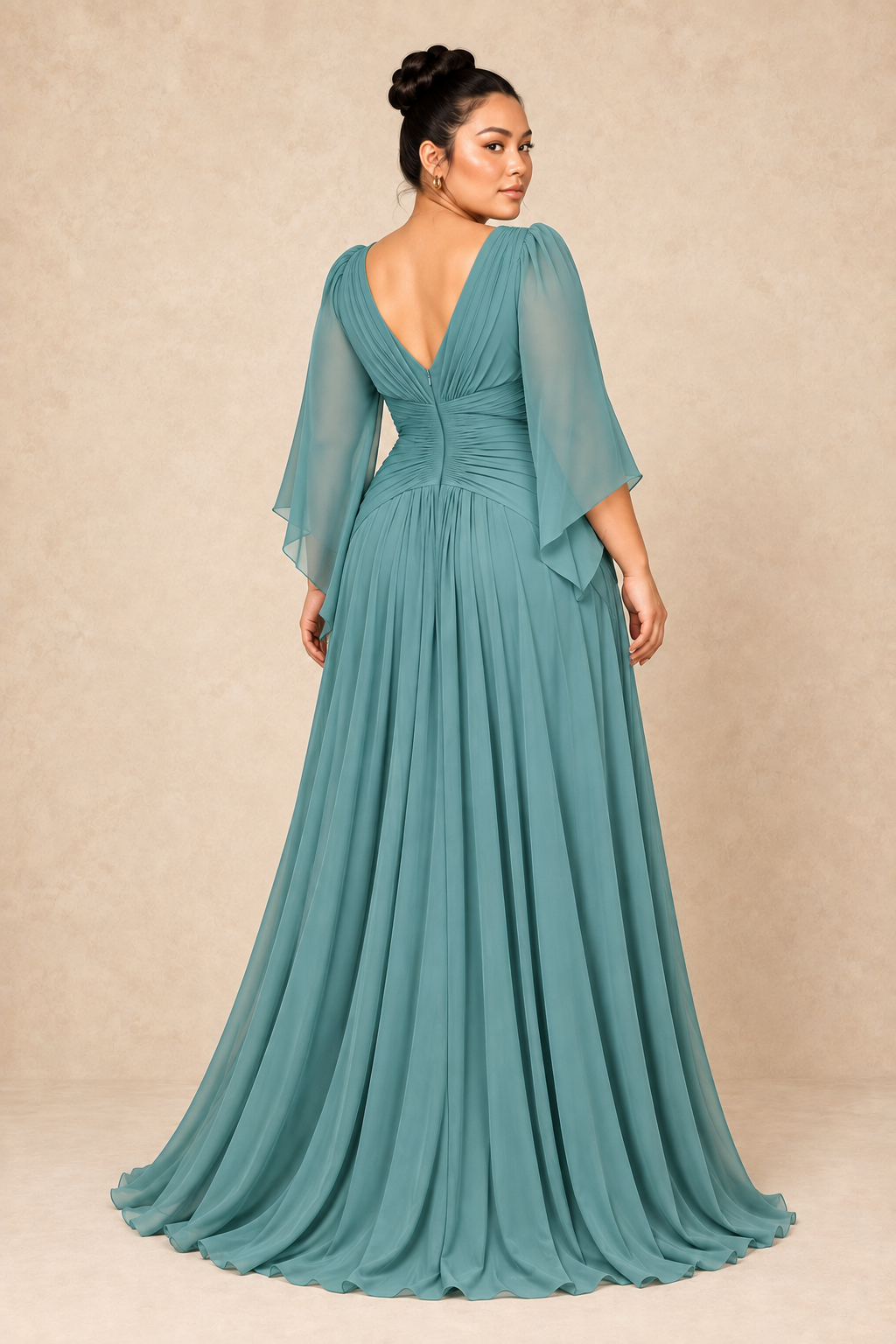 Robe de cérémonie longue grande taille en voile - Medan