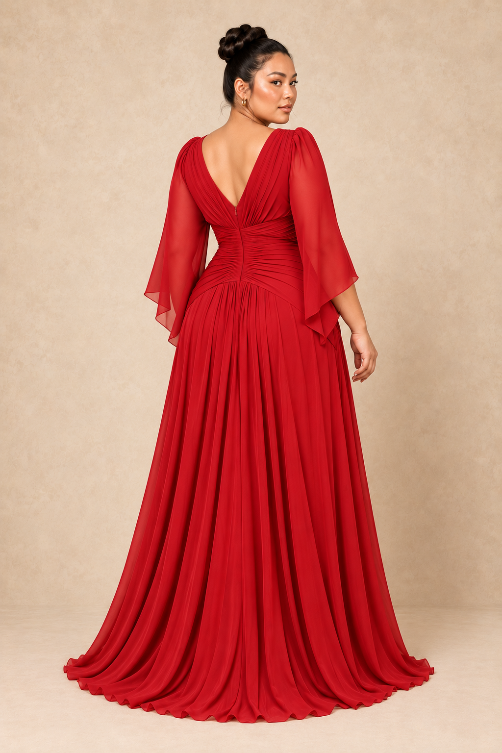 Robe de cérémonie longue grande taille en voile - Medan