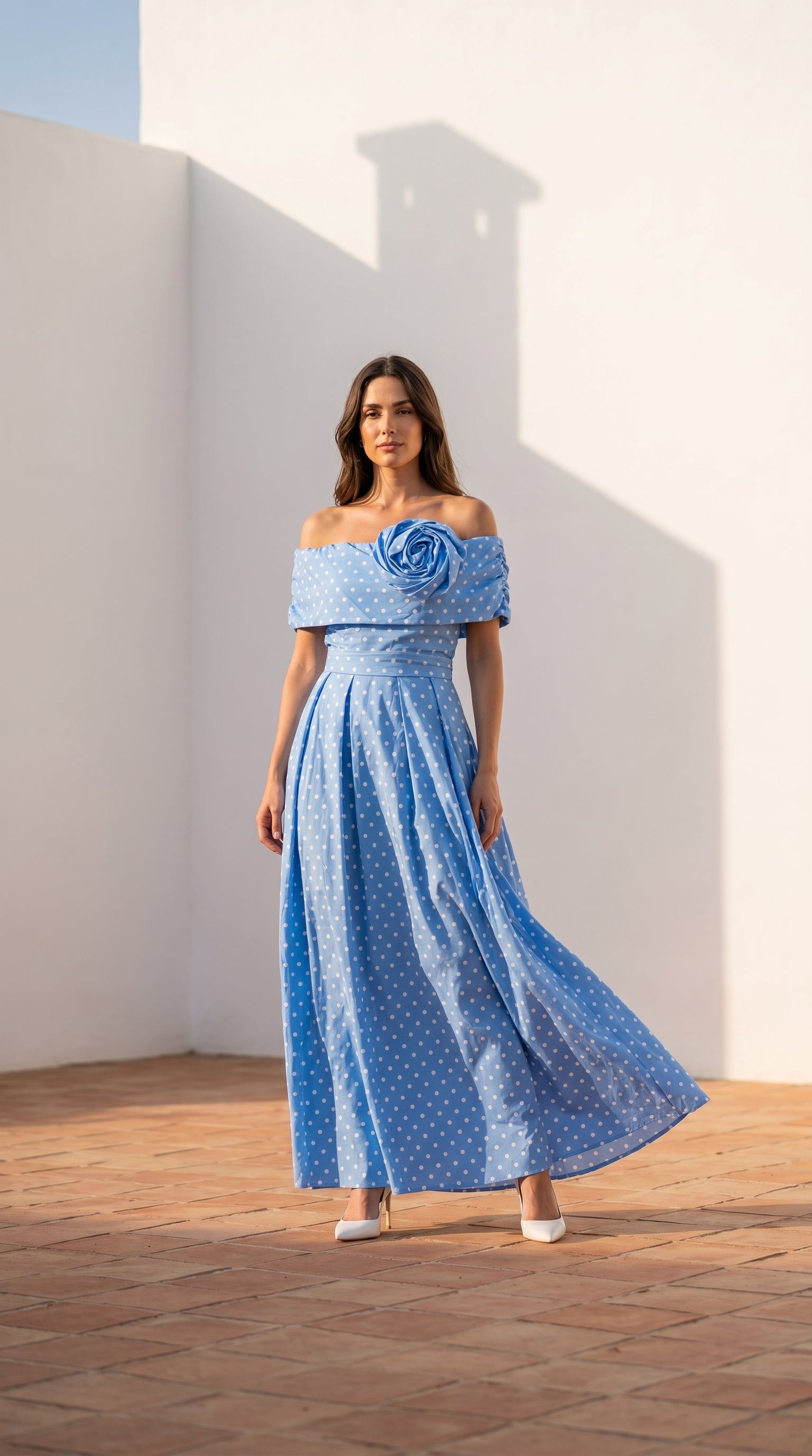Robe bateau dot avec fleur FONTARRON