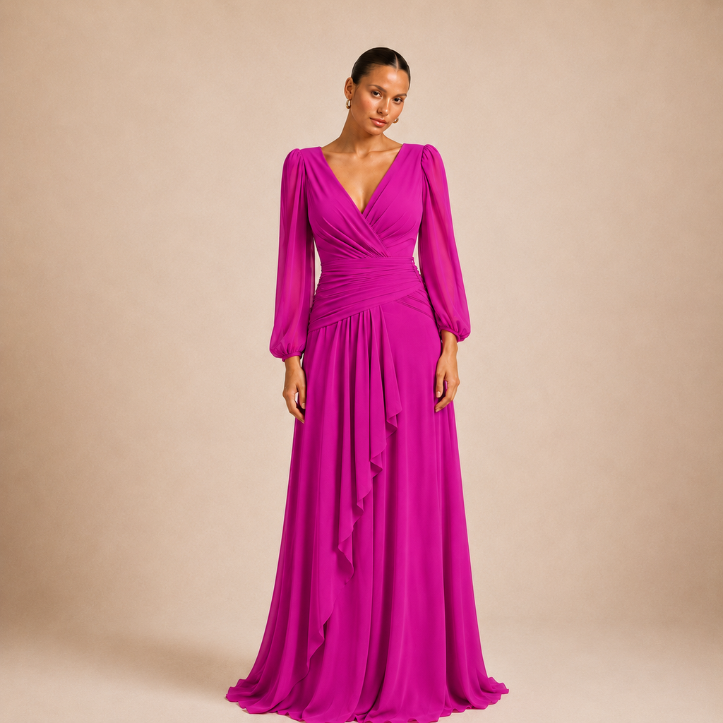 Robe longue à manches trois-quarts - Wuxi