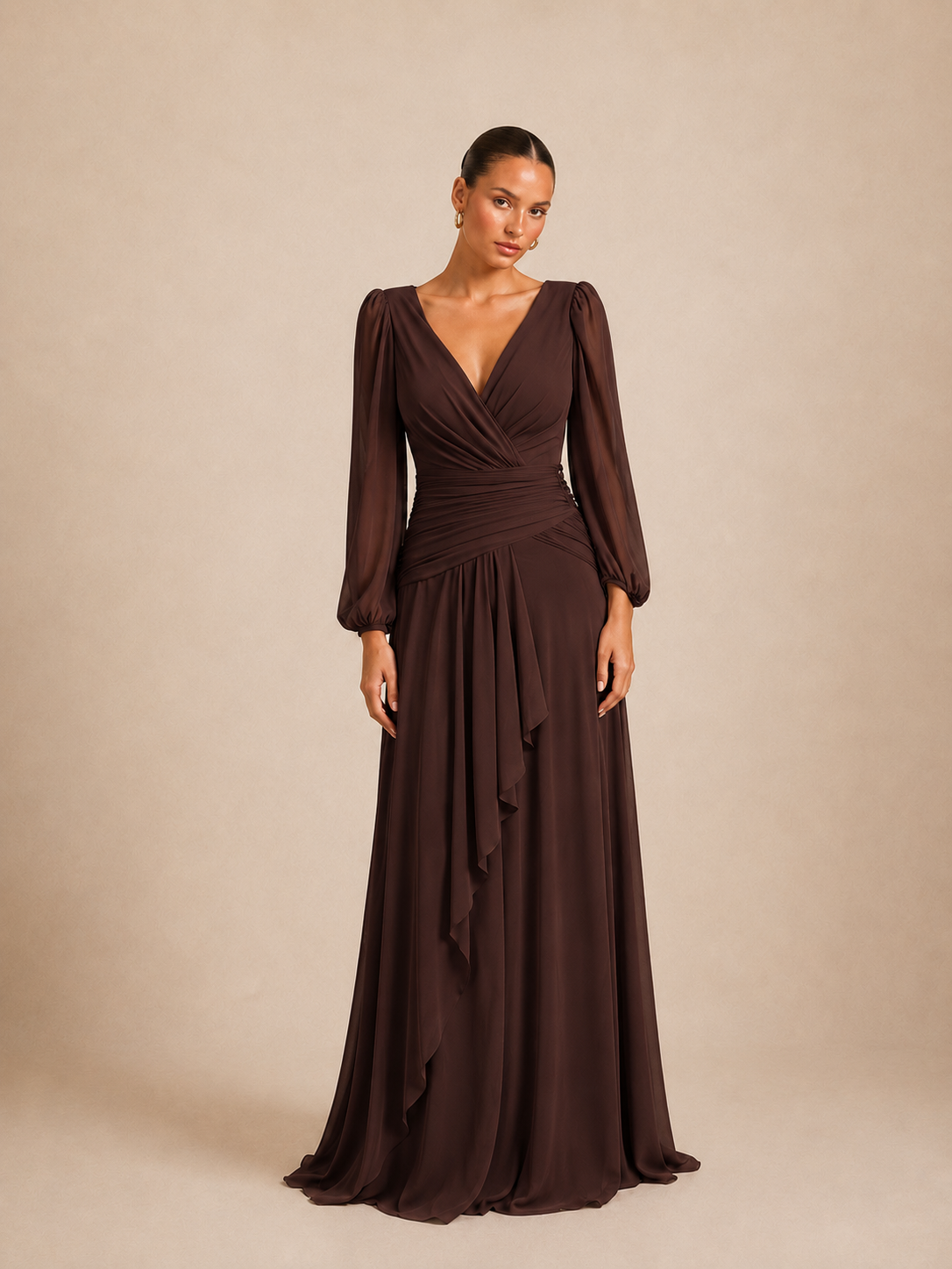 Robe longue à manches trois-quarts - Wuxi