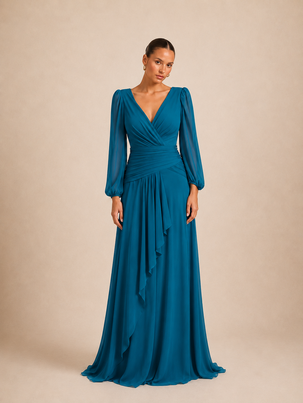 Robe longue à manches trois-quarts - Wuxi