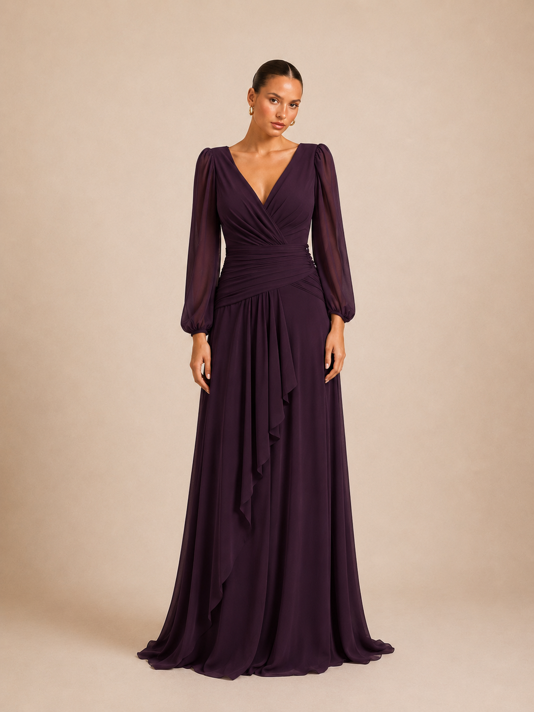 Robe longue à manches trois-quarts - Wuxi