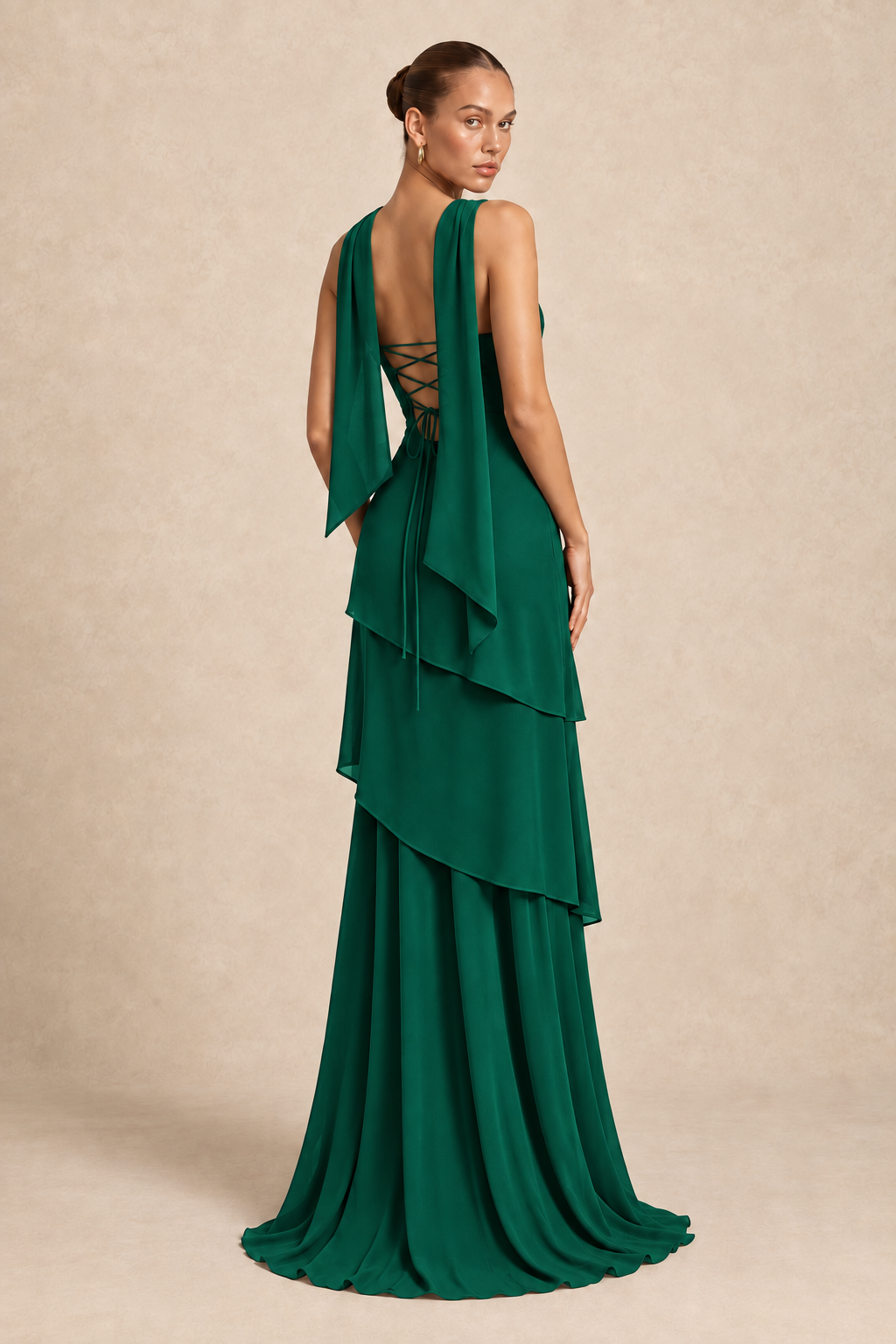 Robe longue asymétrique à étole - Shangsi