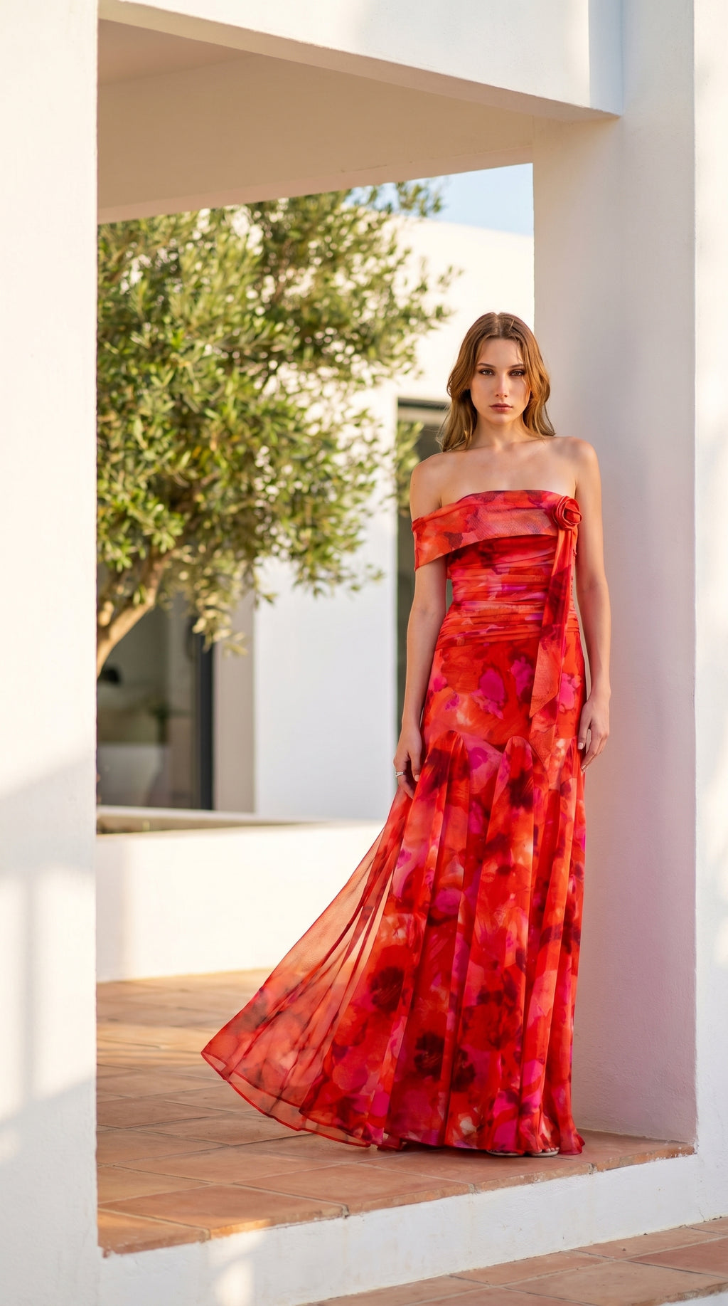 Robe fleurie asymétrique SHIZUOKA