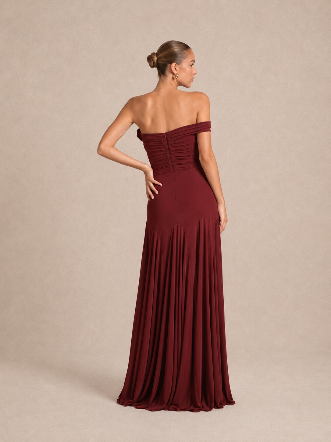 Robe longue asymétrique à col fleur - Shizuoka