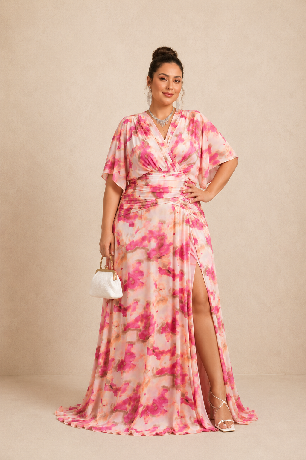 Robe grande taille de cérémonie imprimée Sunnyville