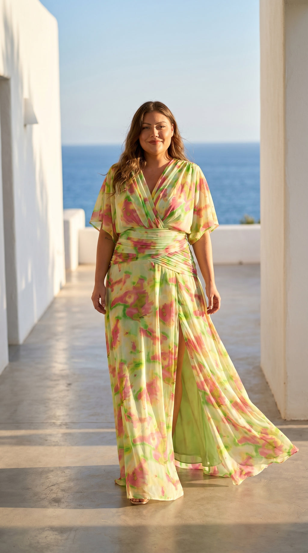 Robe grande taille de cérémonie imprimée Sunnyville