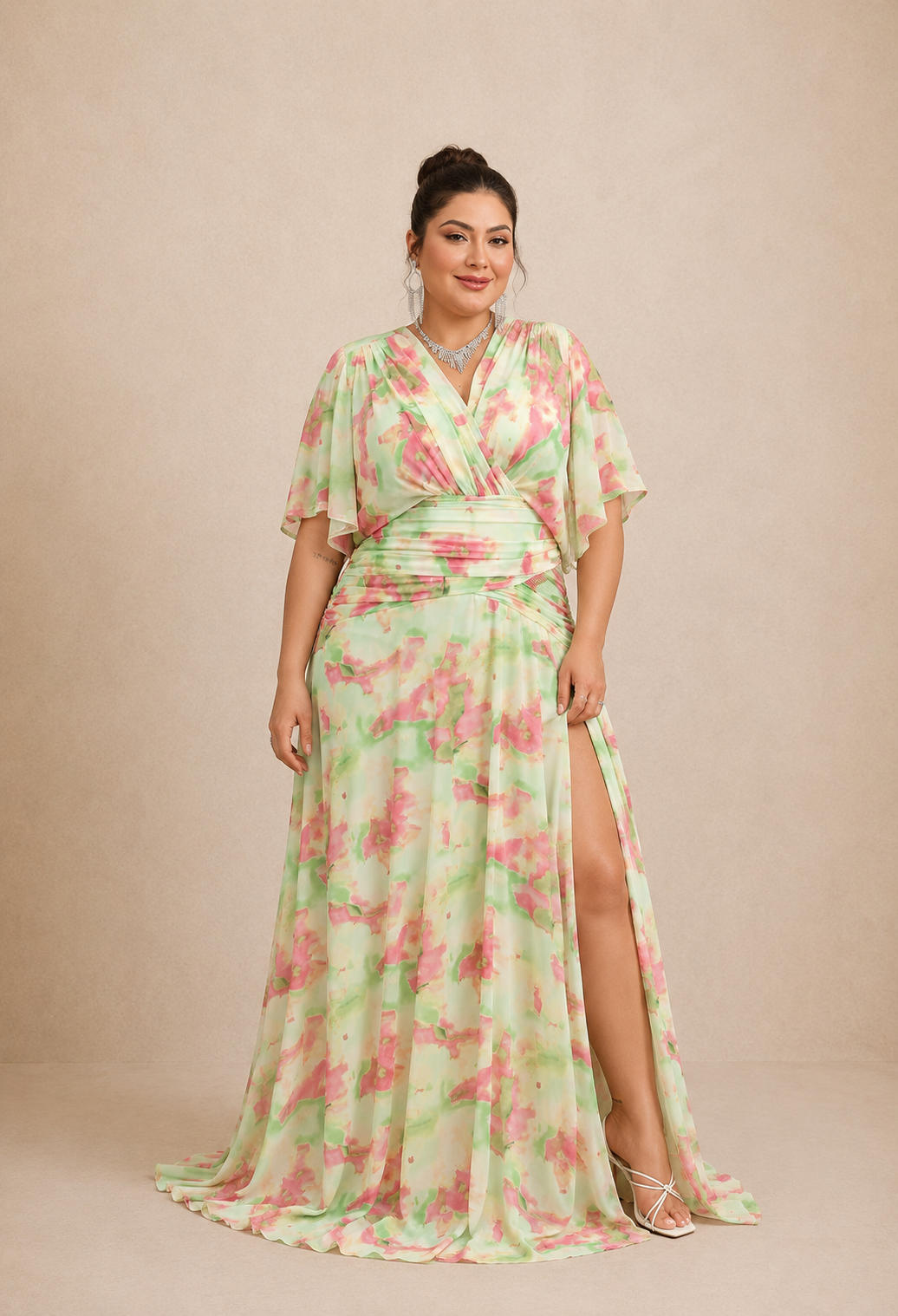 Robe grande taille de cérémonie imprimée Sunnyville