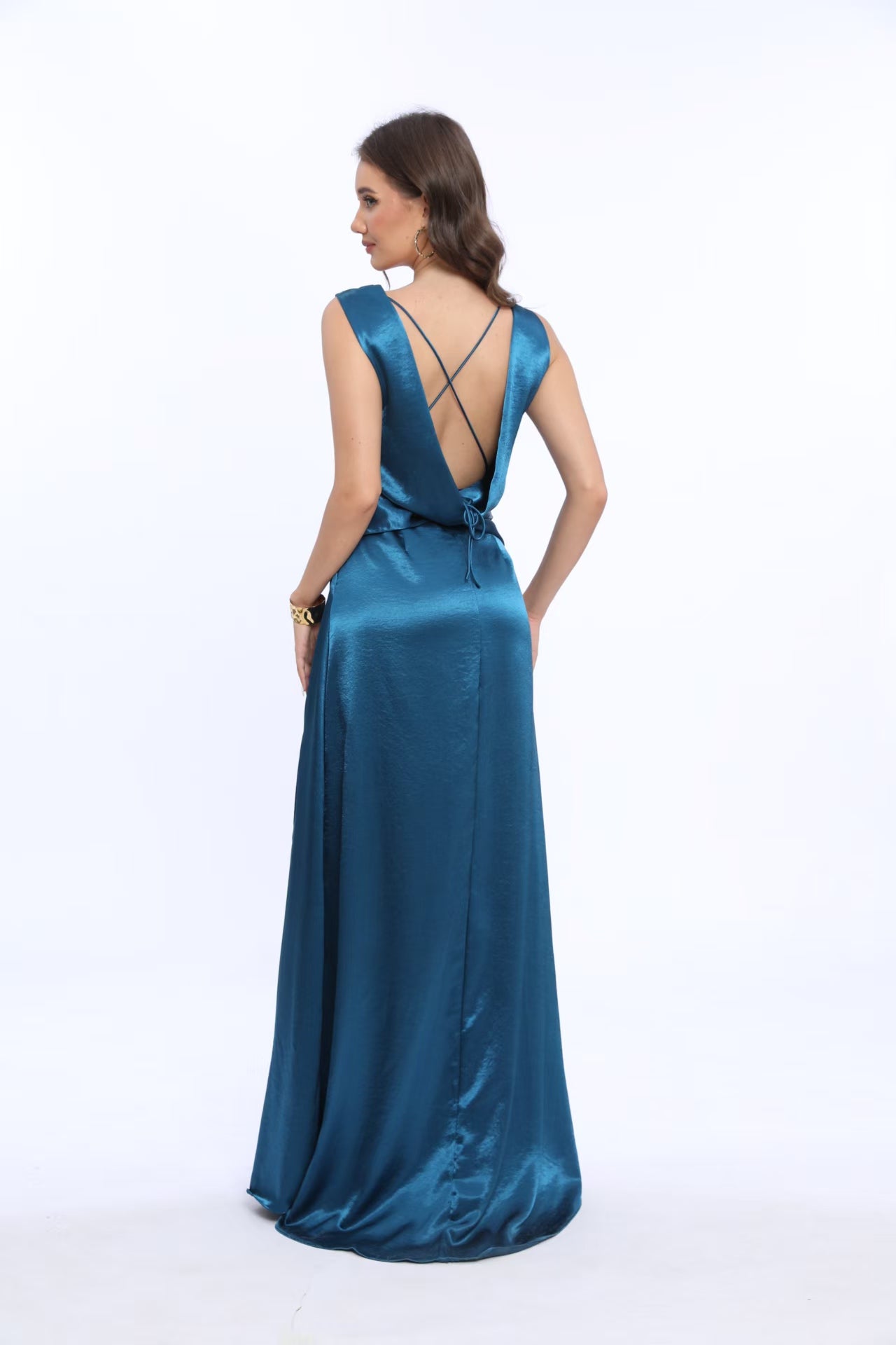 Robe satinée dos nu Salamanca