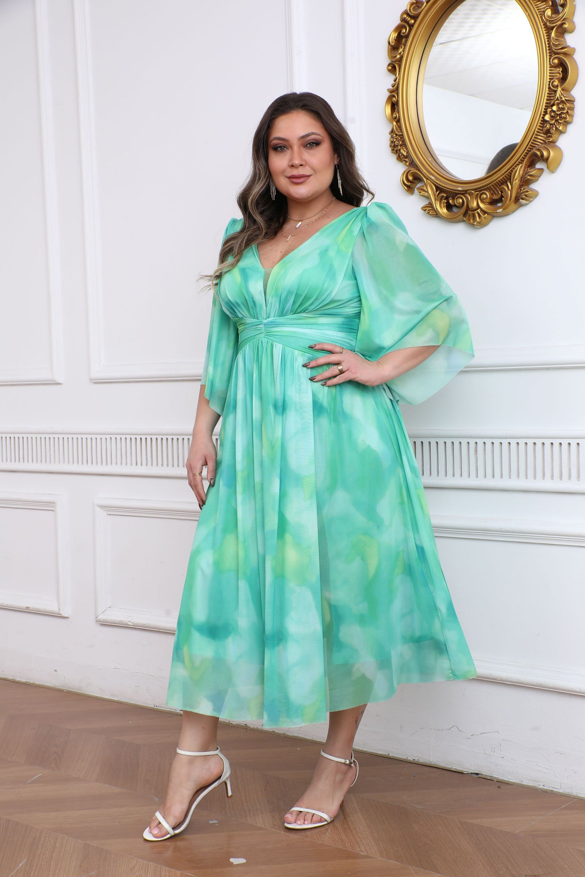 Robe midi imprimé grande taille PISE