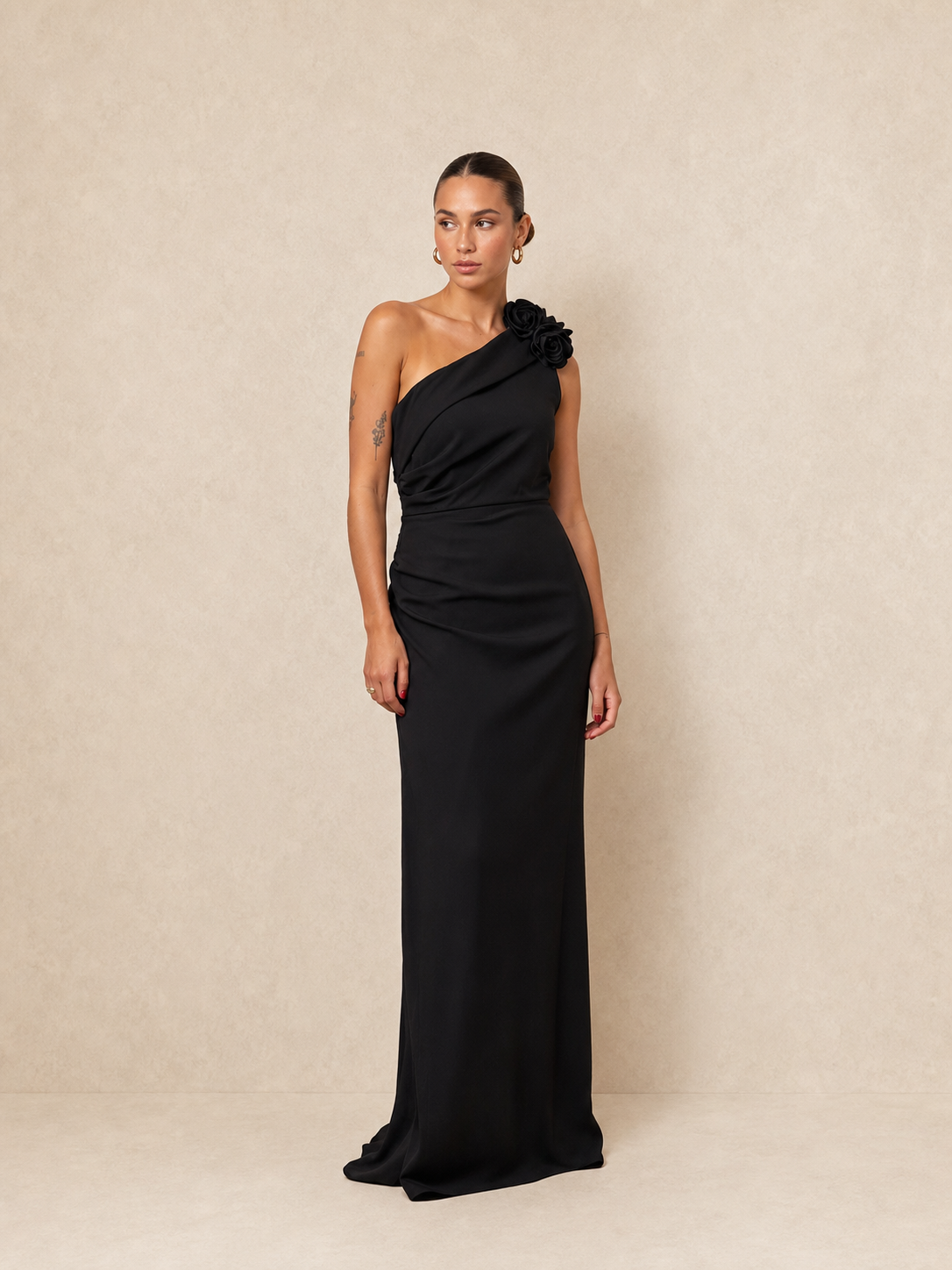 Robe longue asymétrique à fleurs - Adelaide