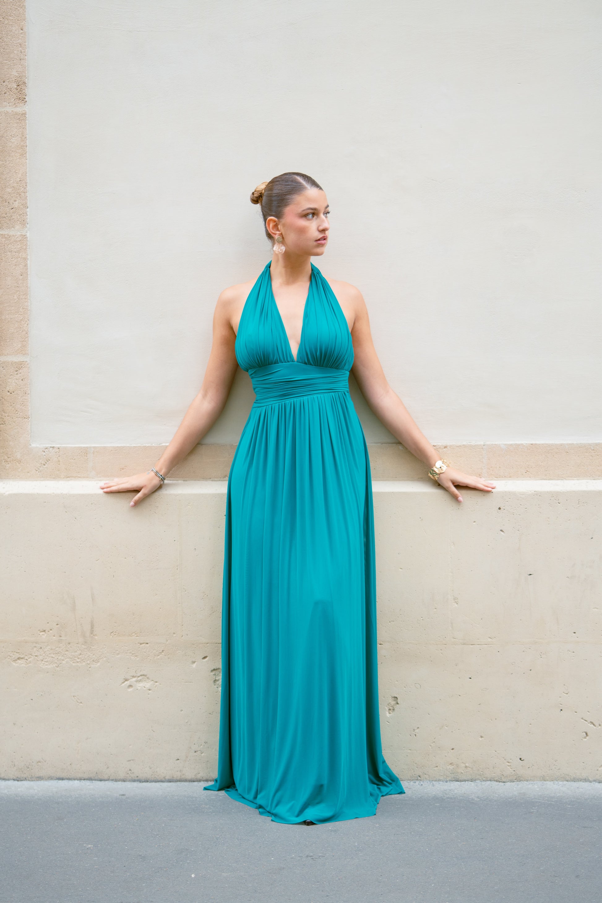 Robe longue fendue décolleté Inuyama