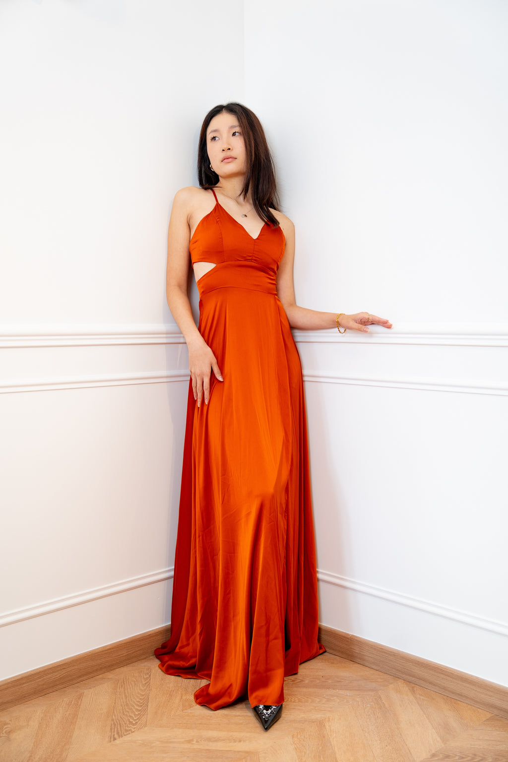 Robe de soirée en satin Milos
