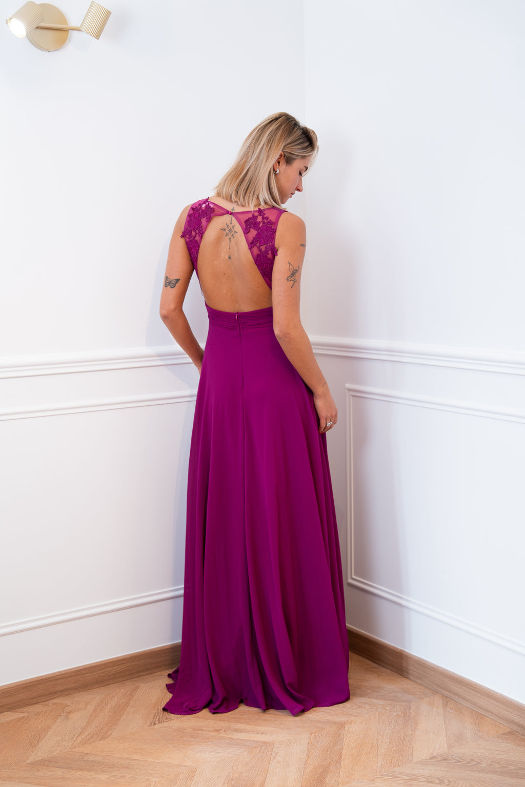 Robe de soirée à dos à dentelle Oslo