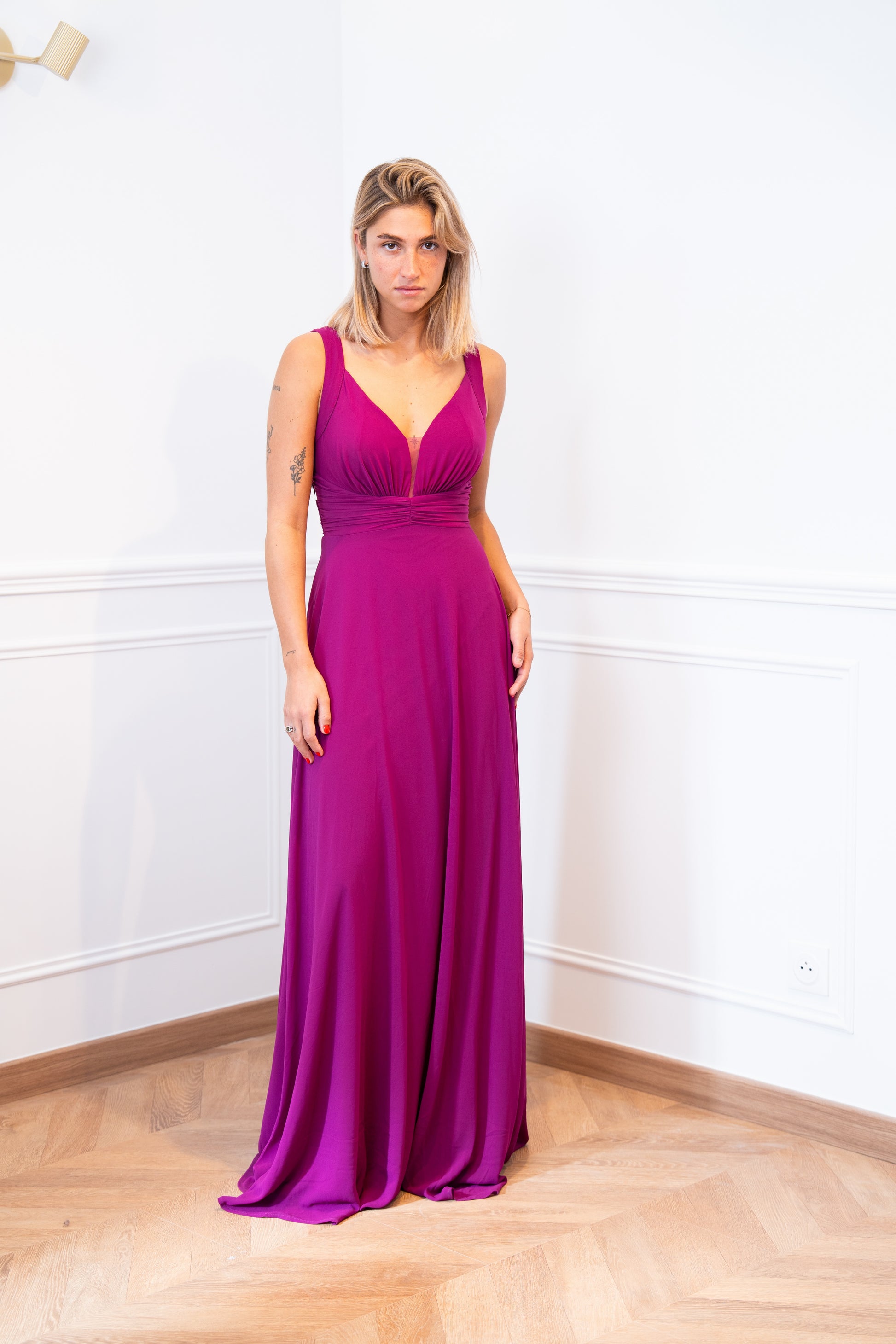 Robe de soirée à dos à dentelle Oslo