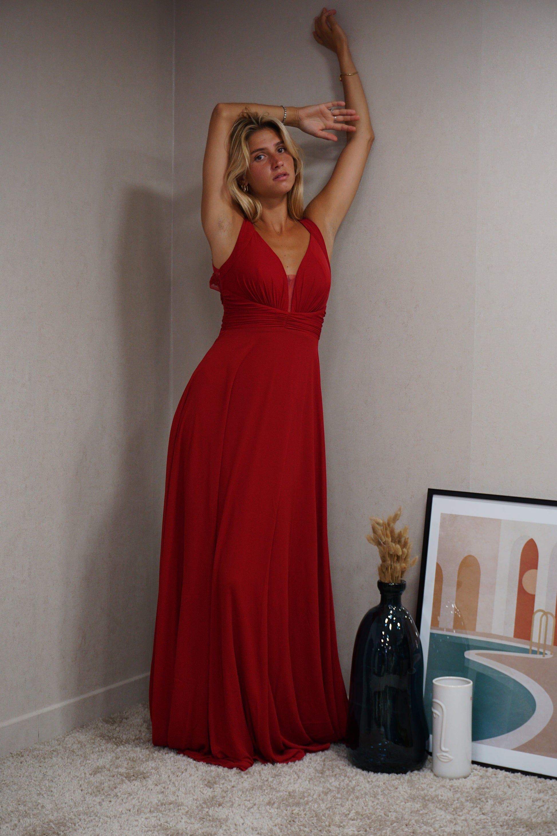Robe de soirée à dos à dentelle Oslo