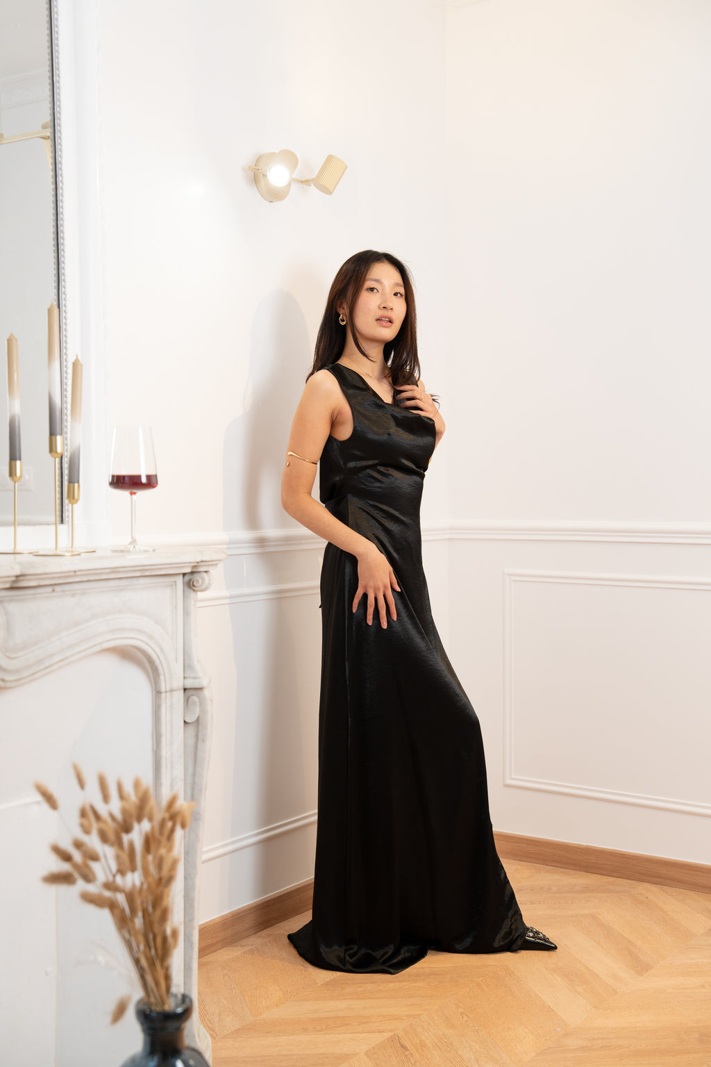 Robe satinée dos nu Salamanca