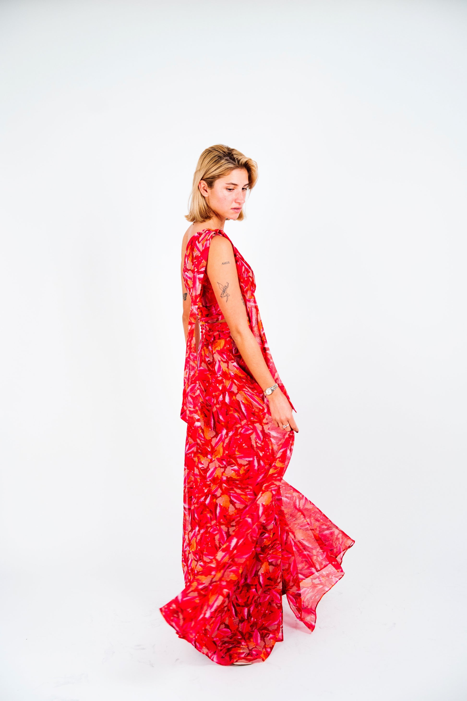 Robe imprimée asymétrique Columbus