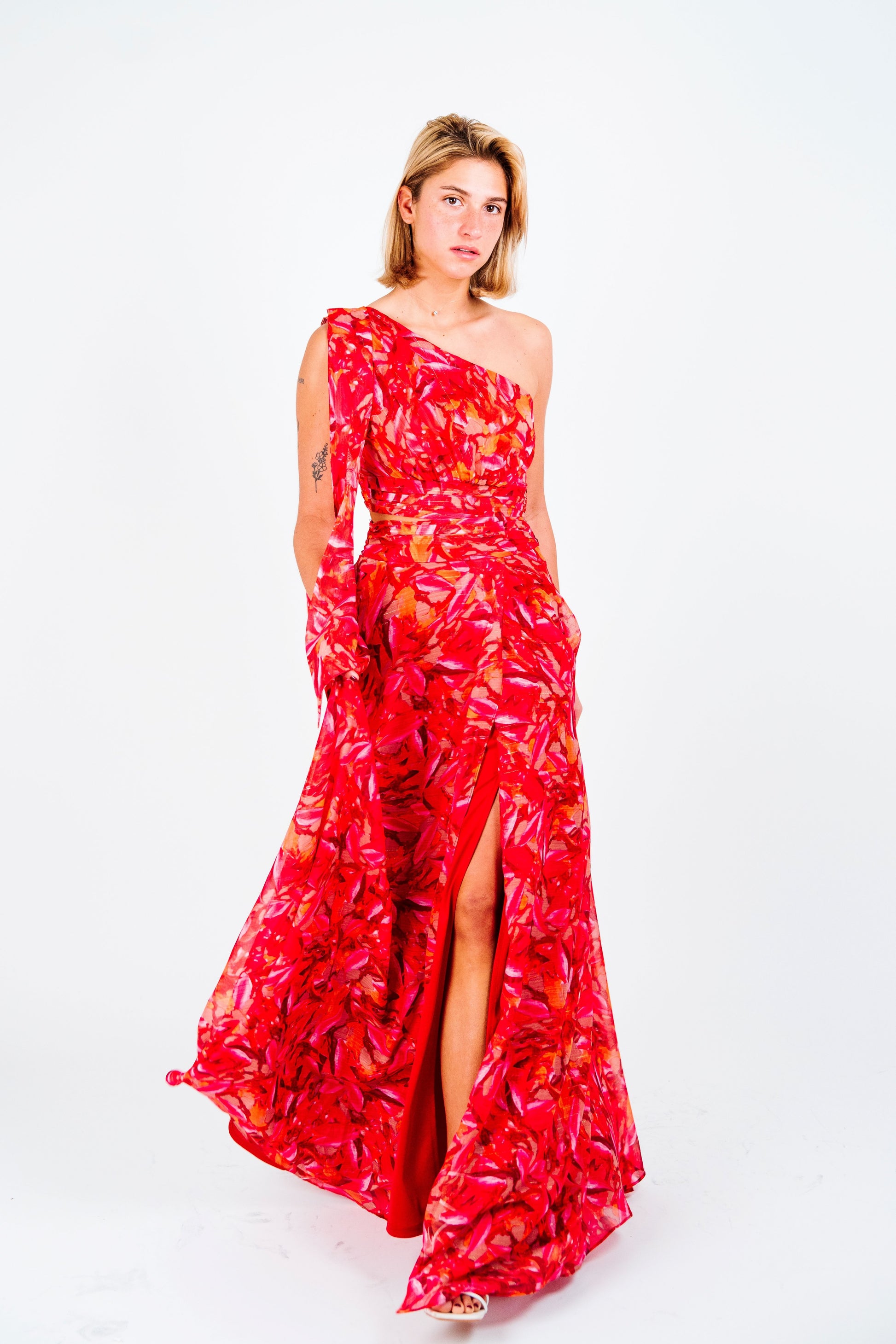 Robe imprimée asymétrique Columbus