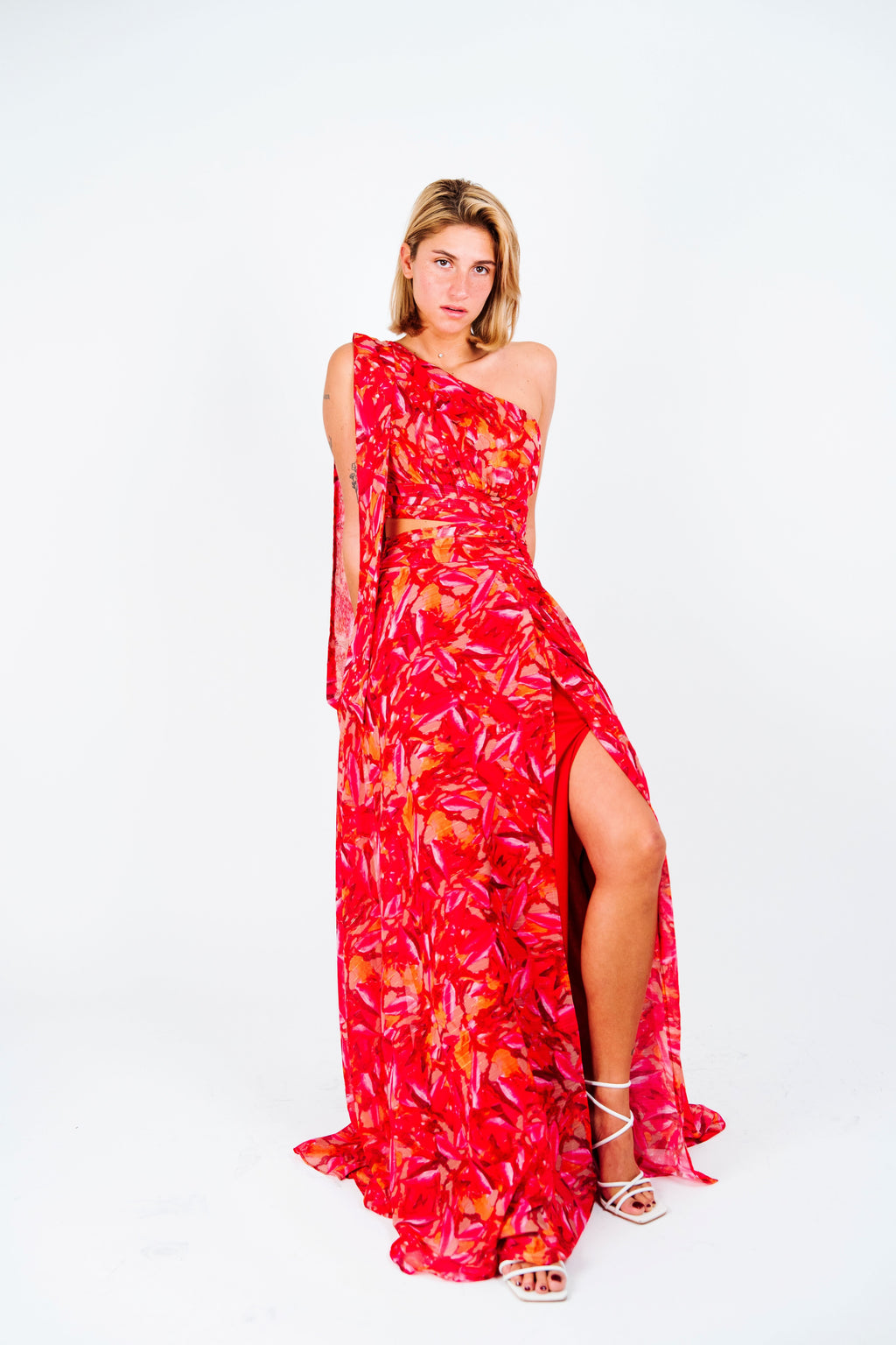 Robe imprimée asymétrique Columbus