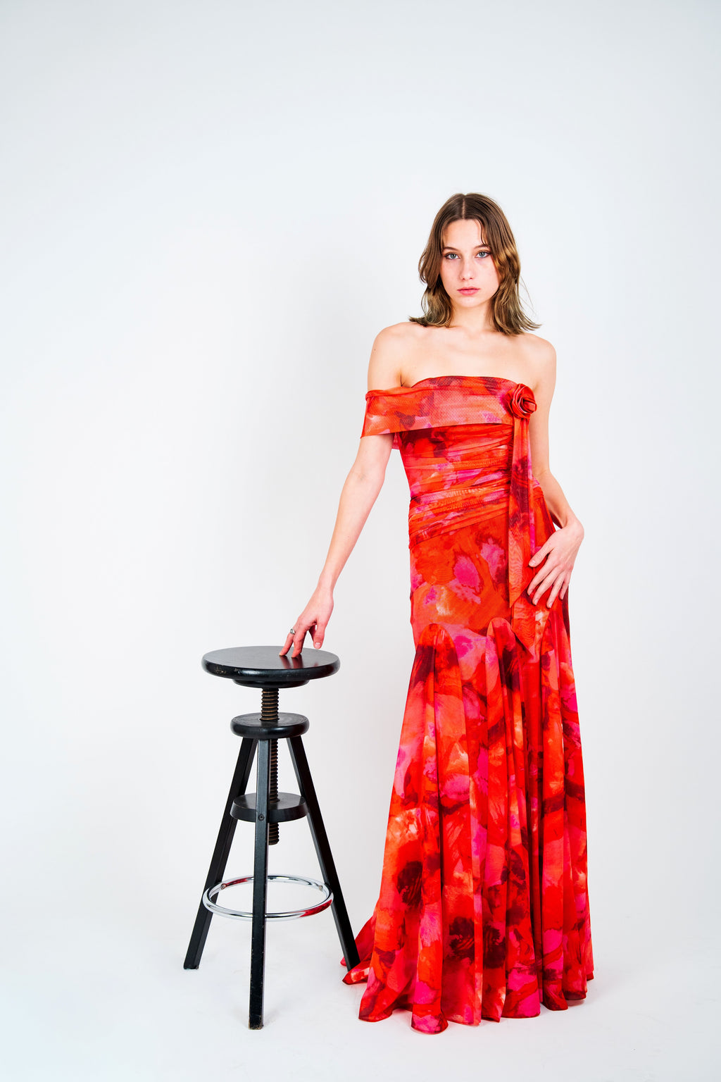 Robe asymétrique fleurie SHIZUOKA