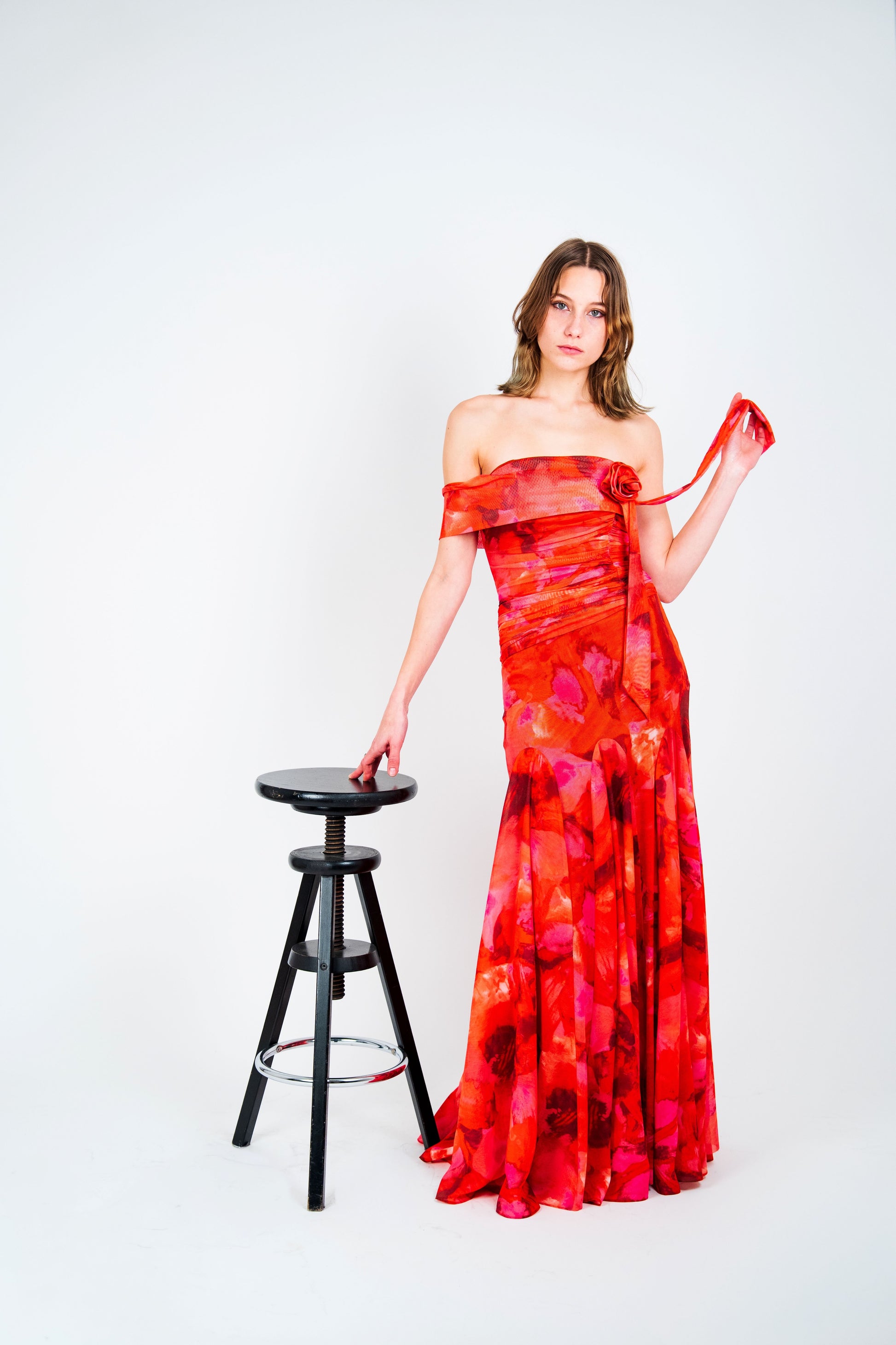 Robe asymétrique fleurie SHIZUOKA