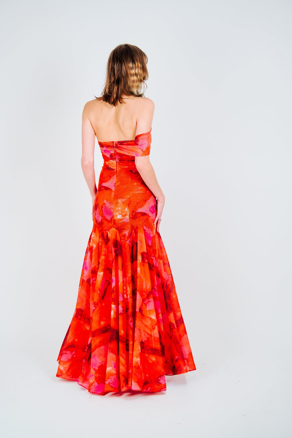 Robe asymétrique fleurie SHIZUOKA