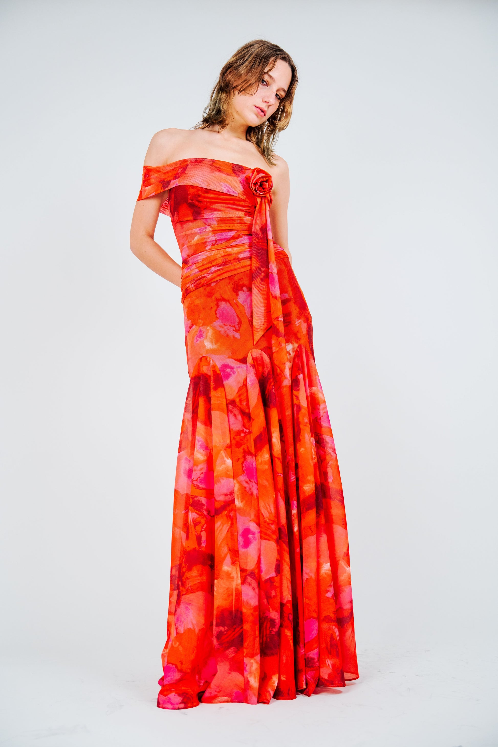 Robe asymétrique fleurie SHIZUOKA