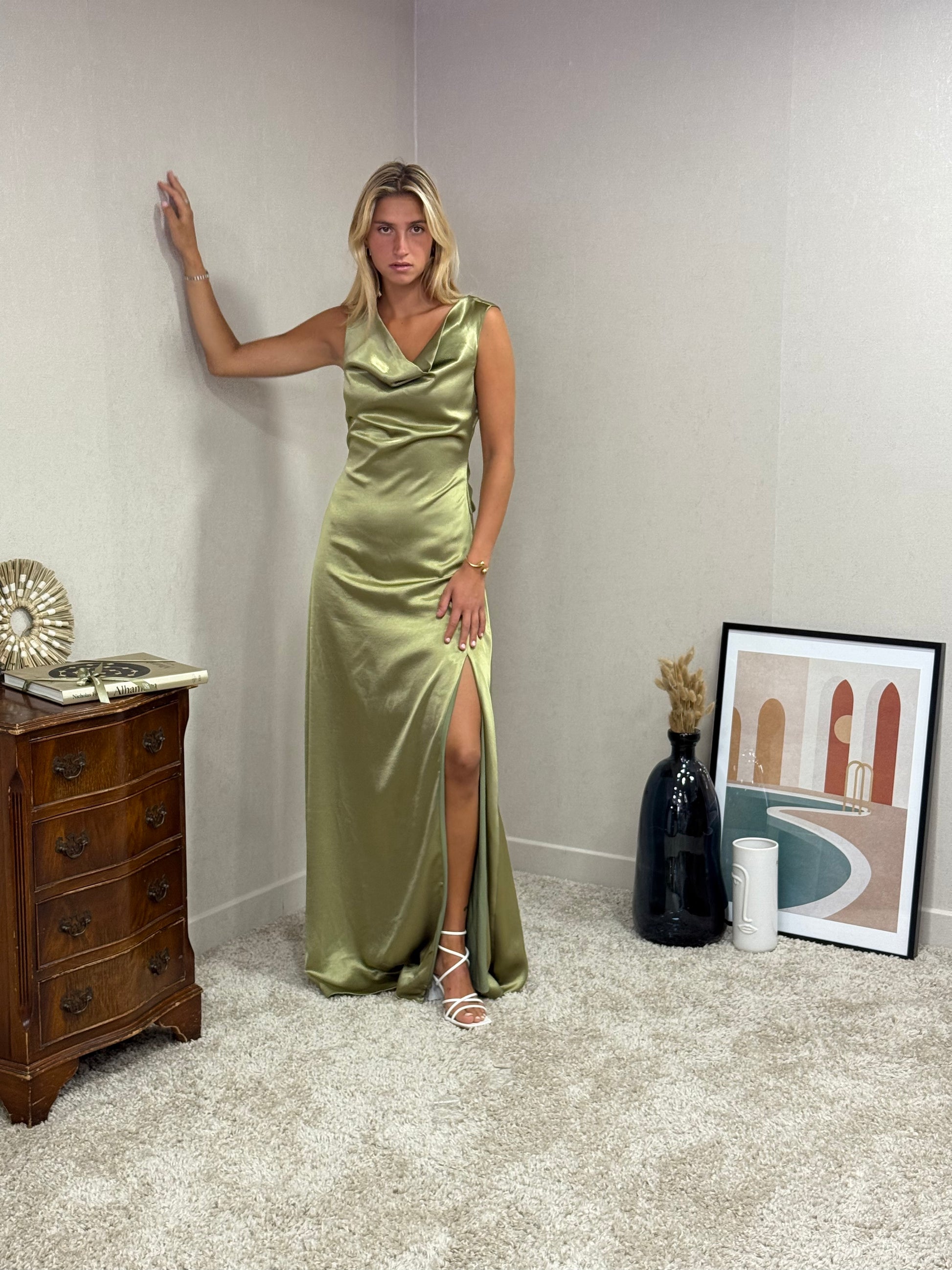 Robe satinée dos nu Salamanca