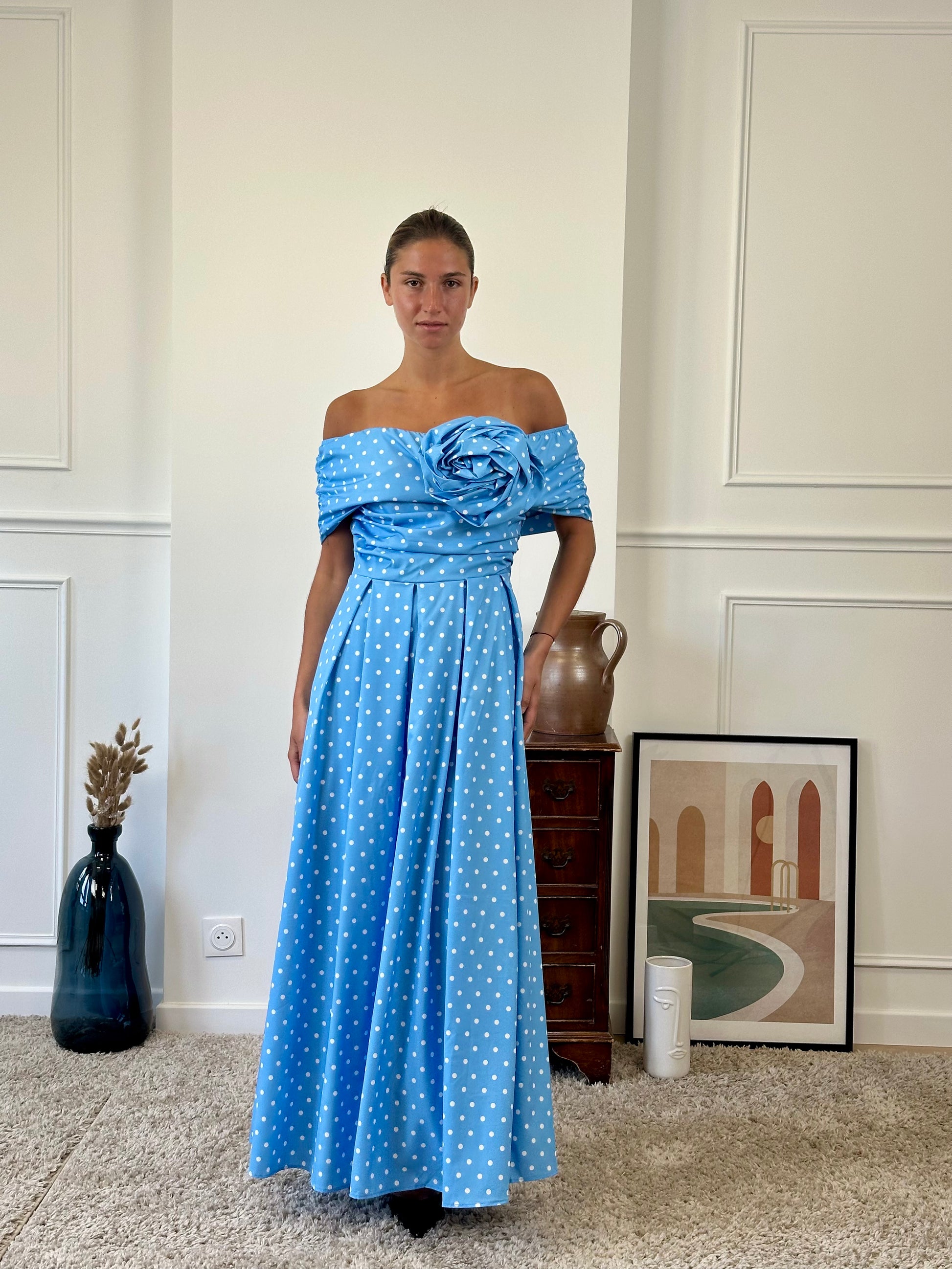 Robe bateau dot avec fleur FONTARRON