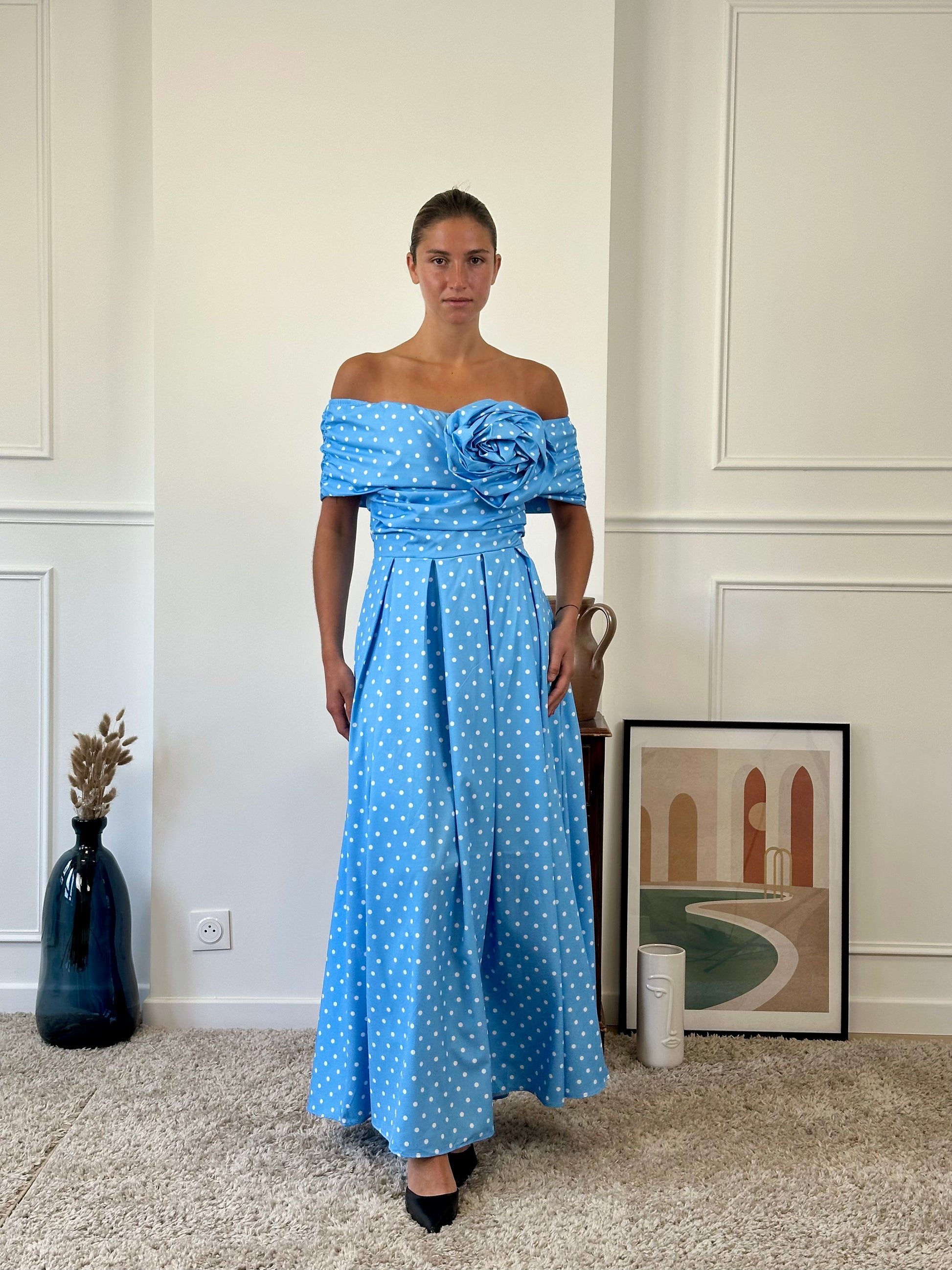 Robe bateau dot avec fleur FONTARRON