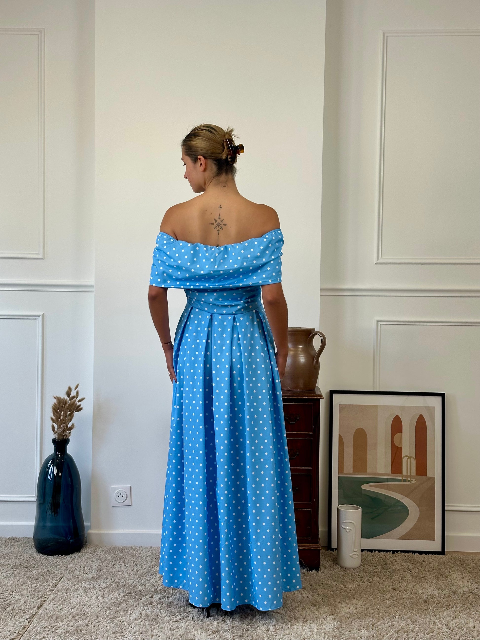 Robe bateau dot avec fleur FONTARRON