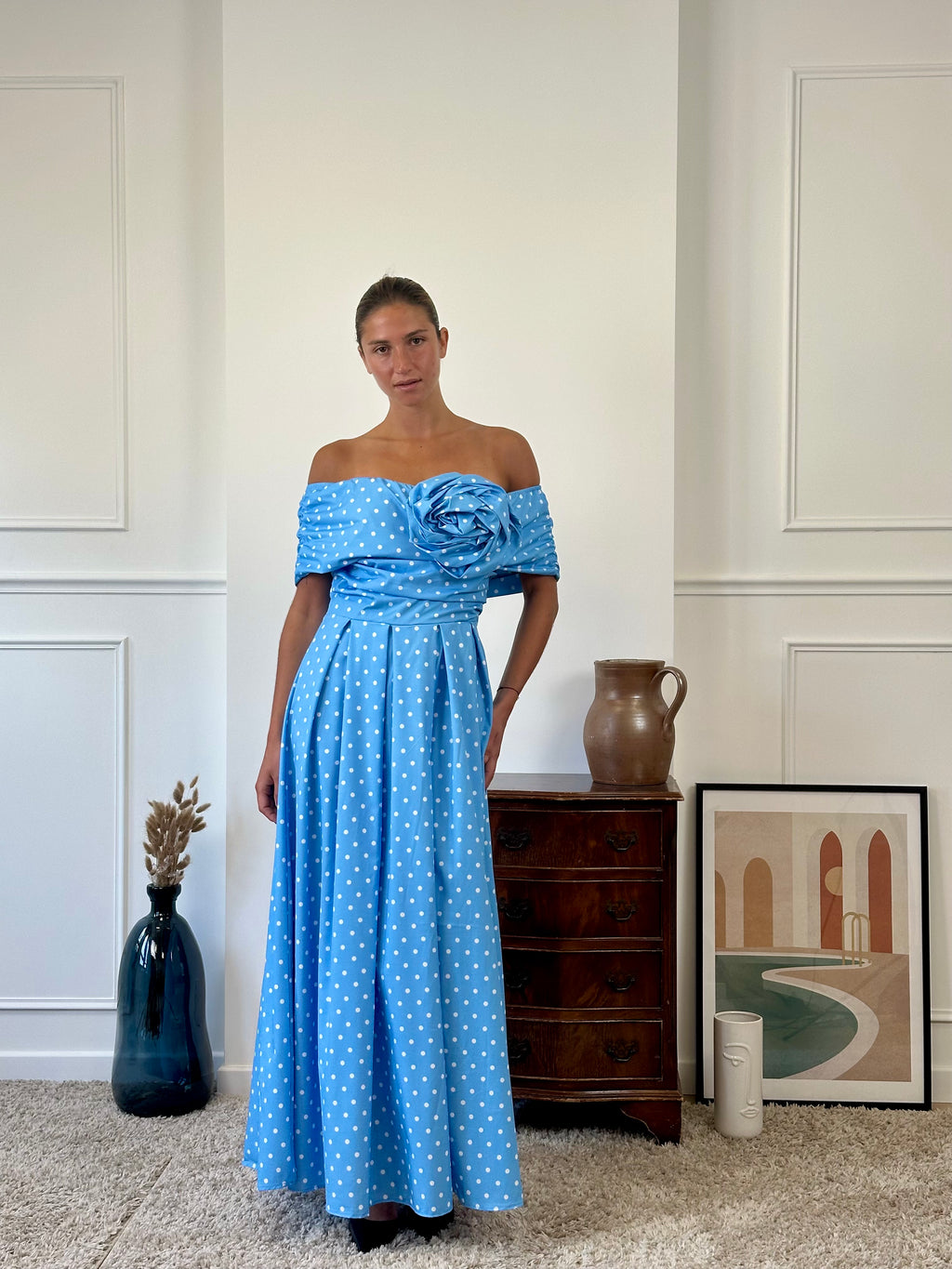 Robe bateau dot avec fleur FONTARRON
